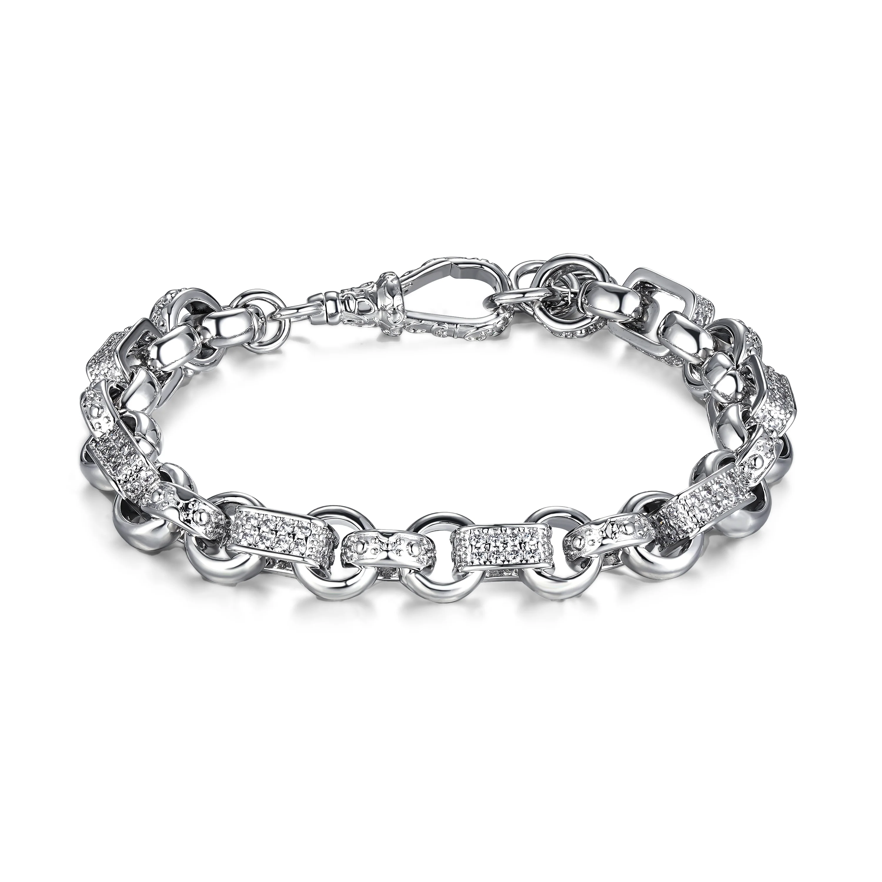 New 10mm Silver-Filled Gypsy Belcher Bracelet with Secure Albert Clasp 8 Inch - Image 3