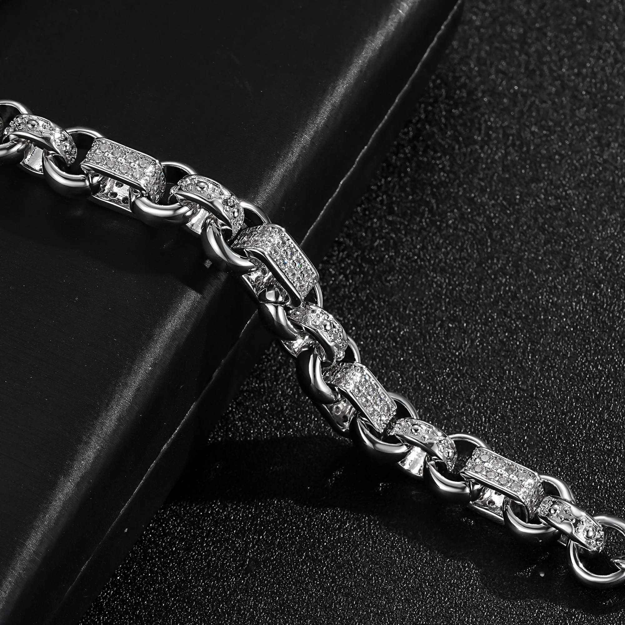 New 10mm Silver-Filled Gypsy Belcher Bracelet with Secure Albert Clasp 8 Inch - Image 4