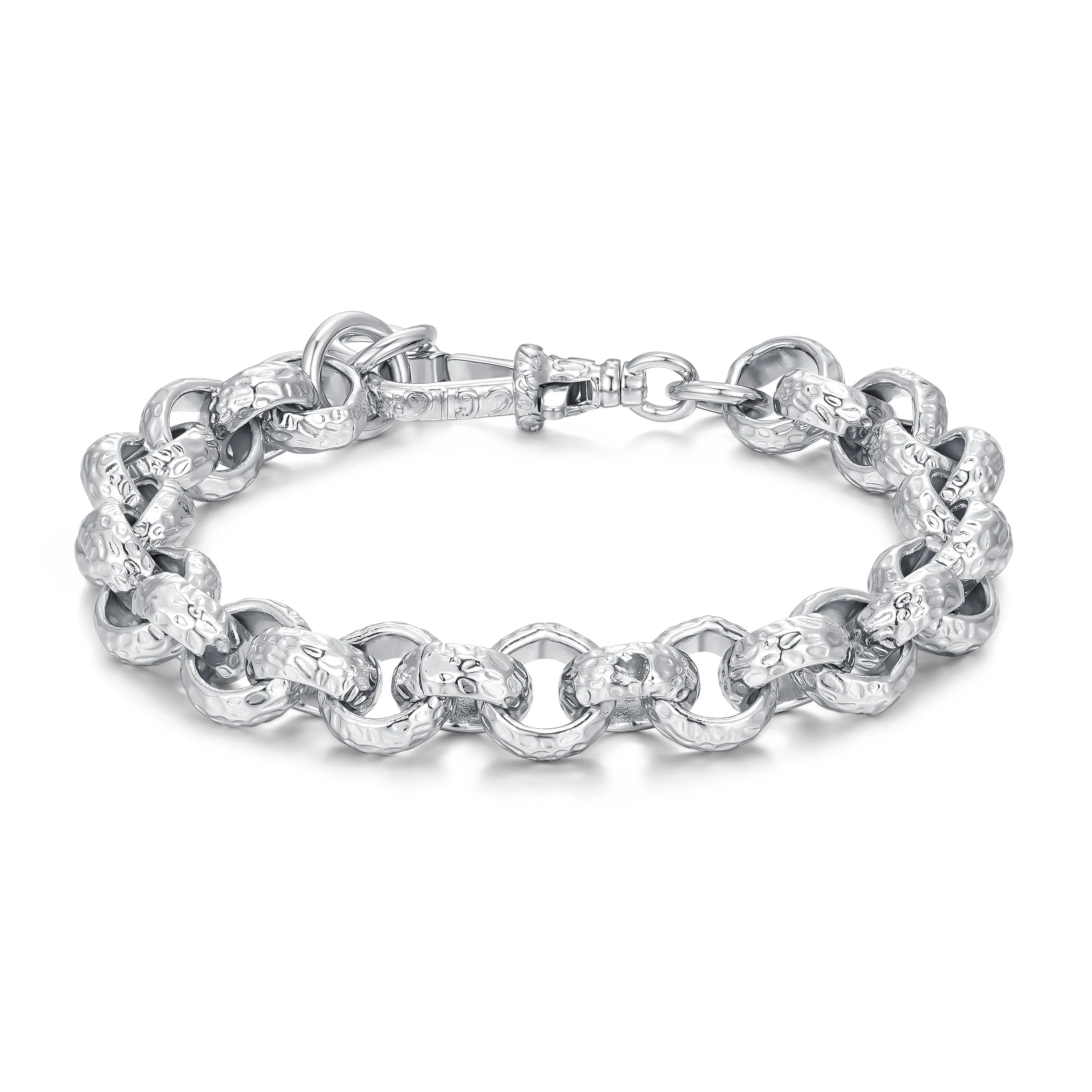 Silver Diamond-Cut Belcher Bracelet 12mm - Image 3