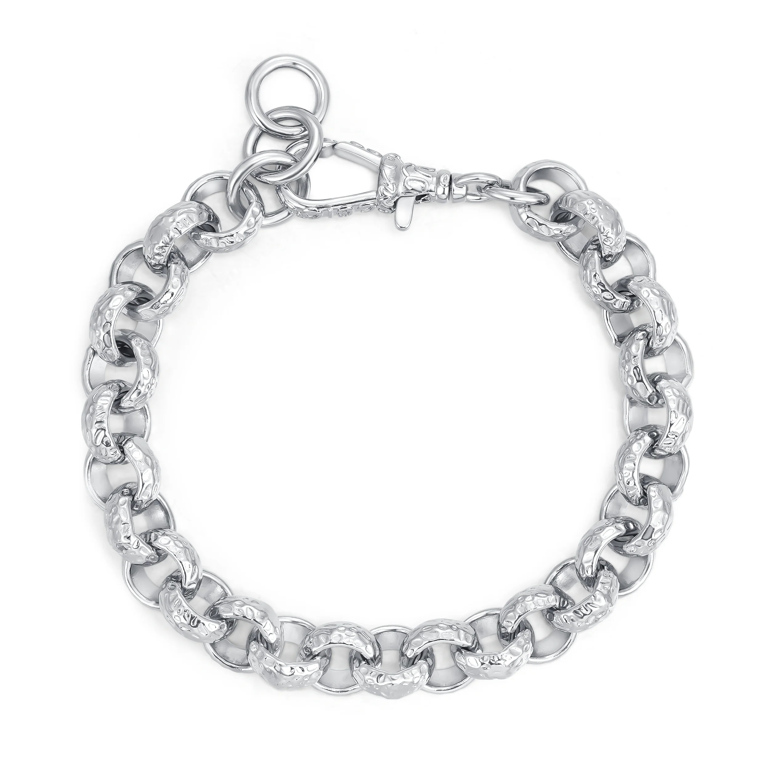 Silver Diamond-Cut Belcher Bracelet 12mm - Image 4