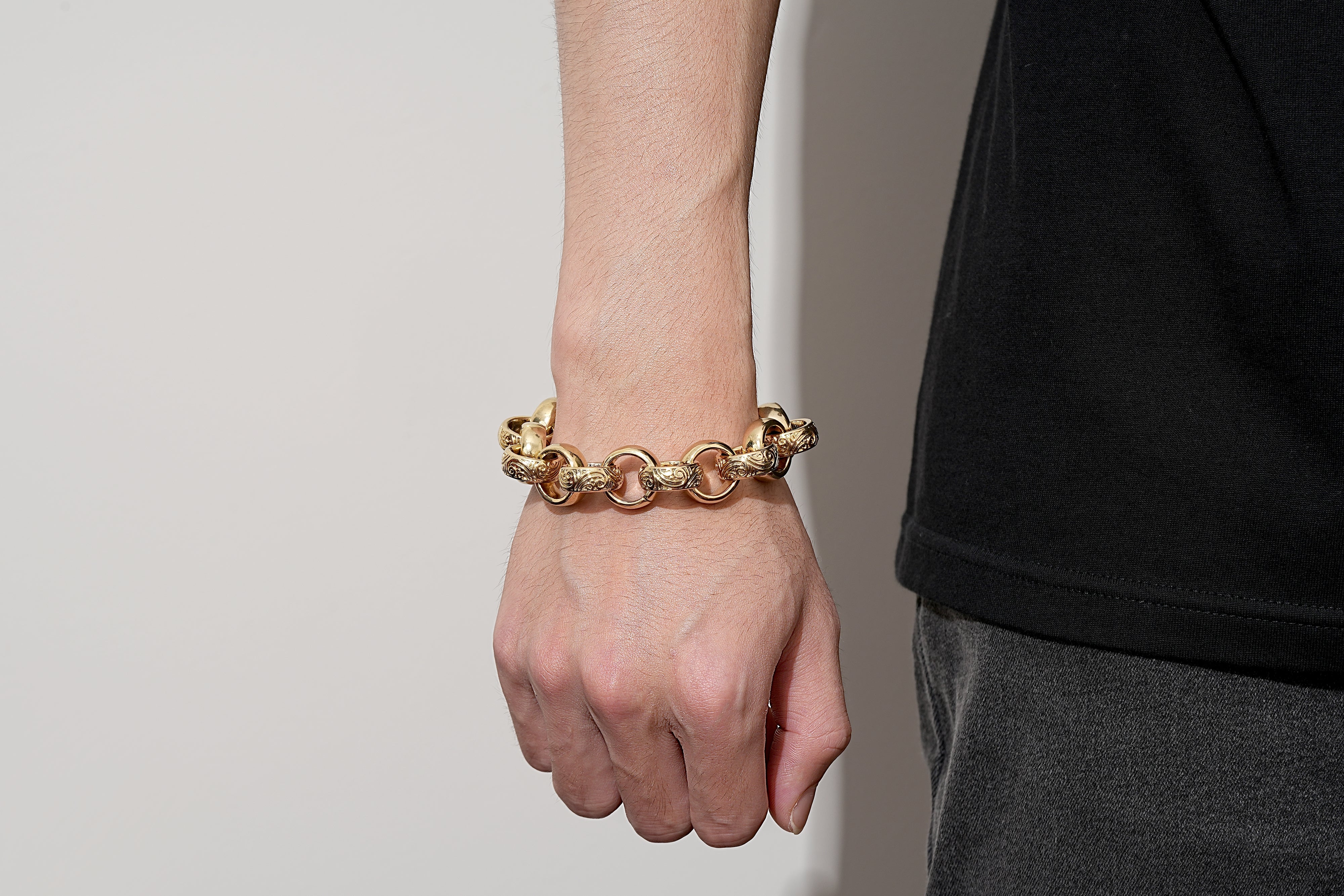 Gold Crystal Belcher Bracelet 18mm - Image 3