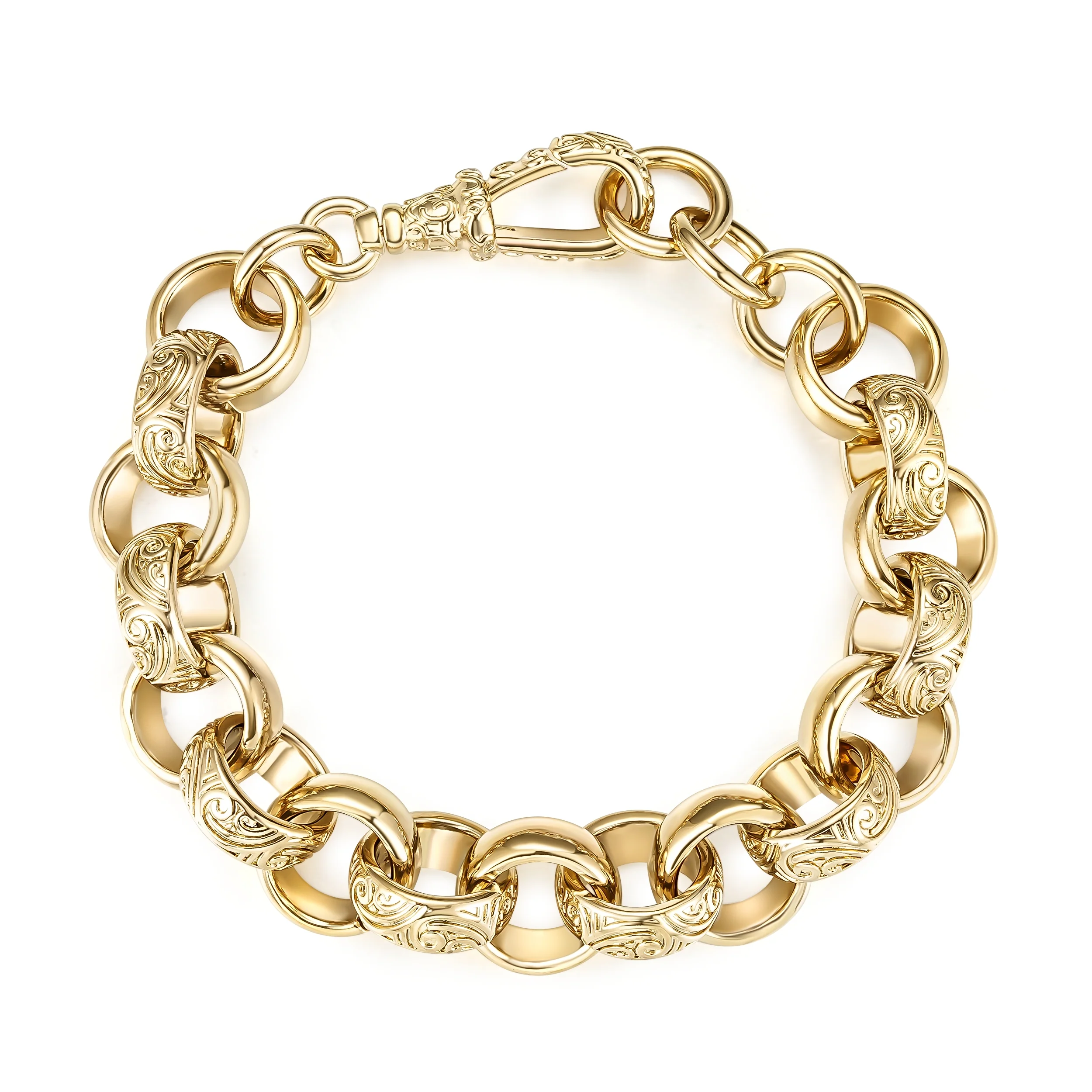Gold Crystal Belcher Bracelet 18mm - Image 5