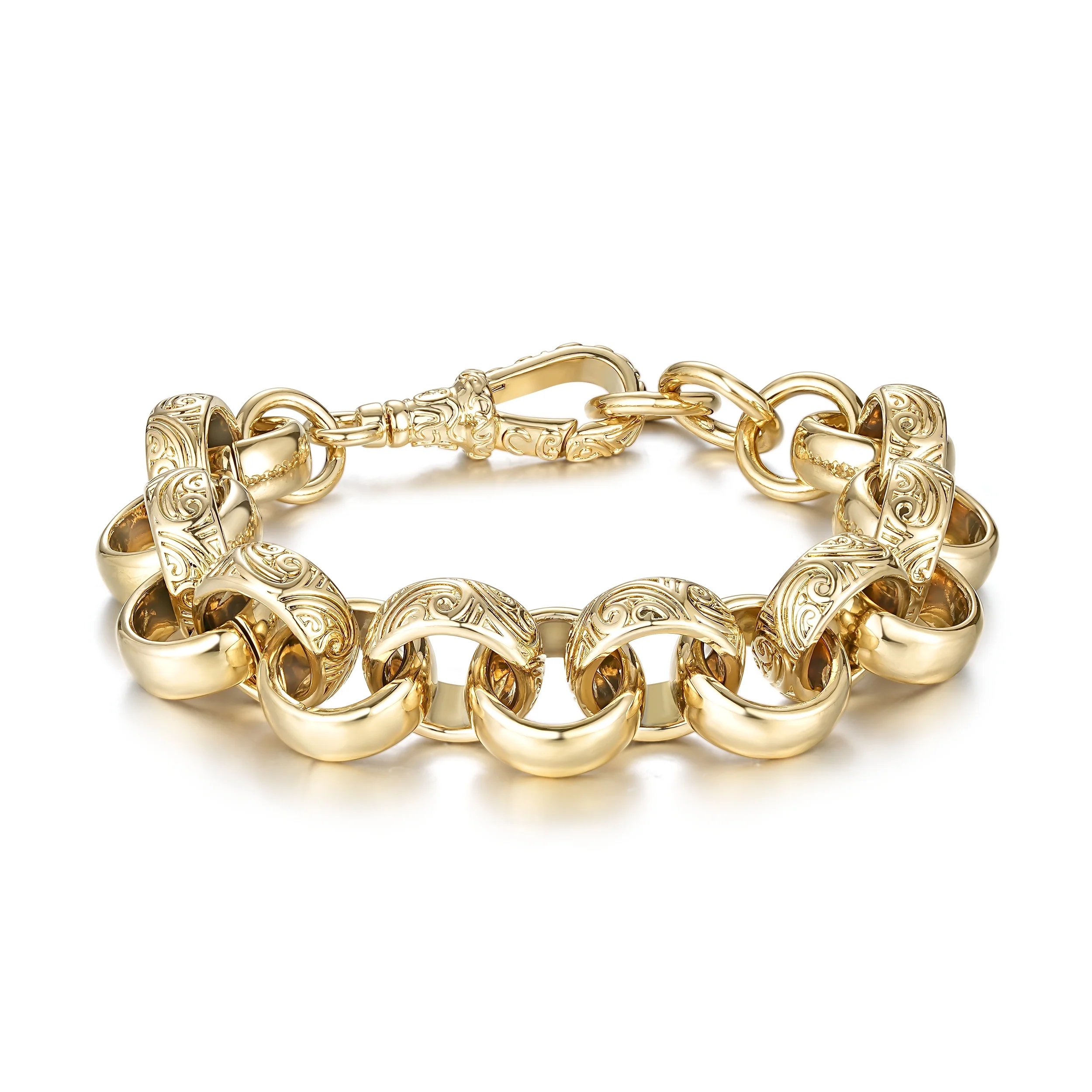 Gold Crystal Belcher Bracelet 18mm - Image 6