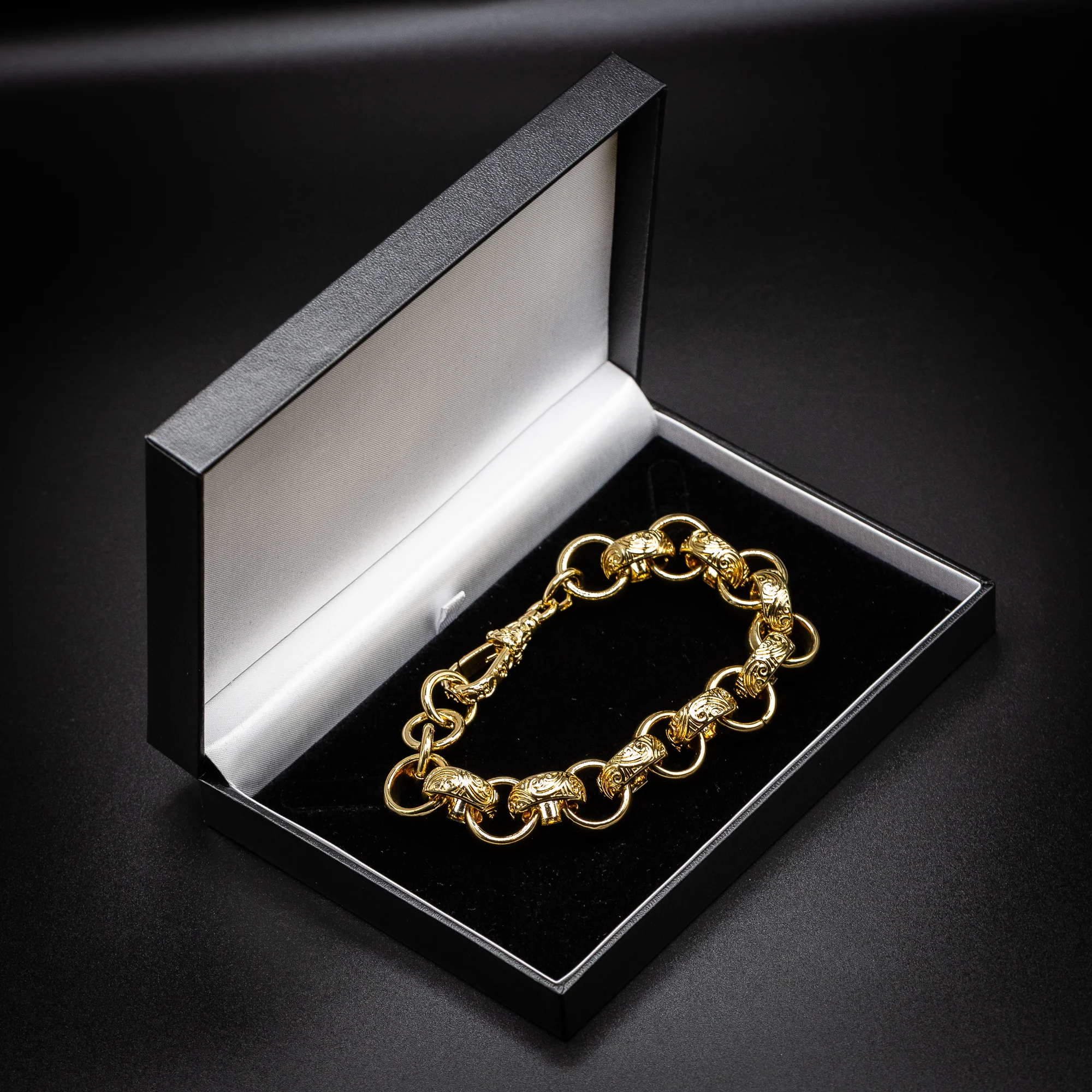 Gold Crystal Belcher Bracelet 18mm - Image 9