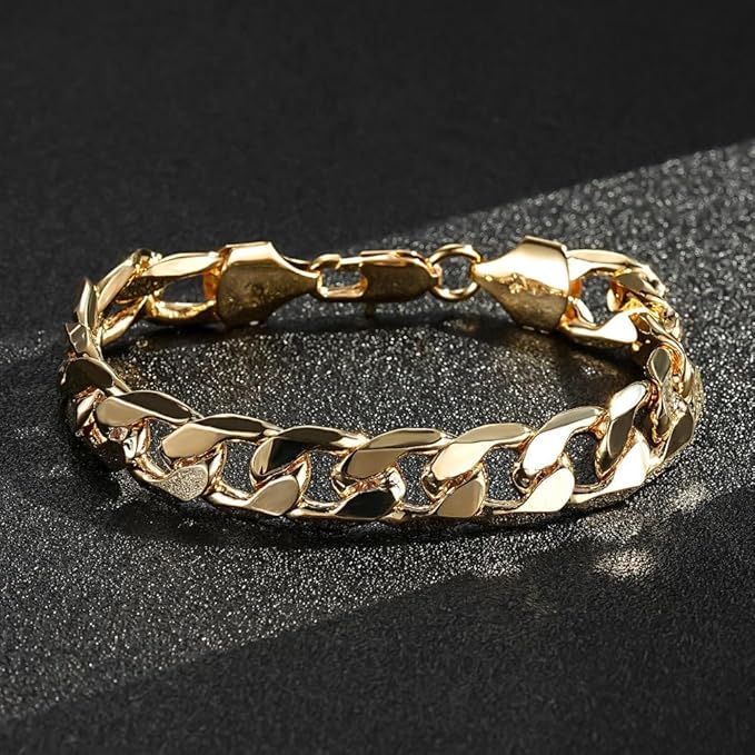 Gold Curb Bracelet 12mm