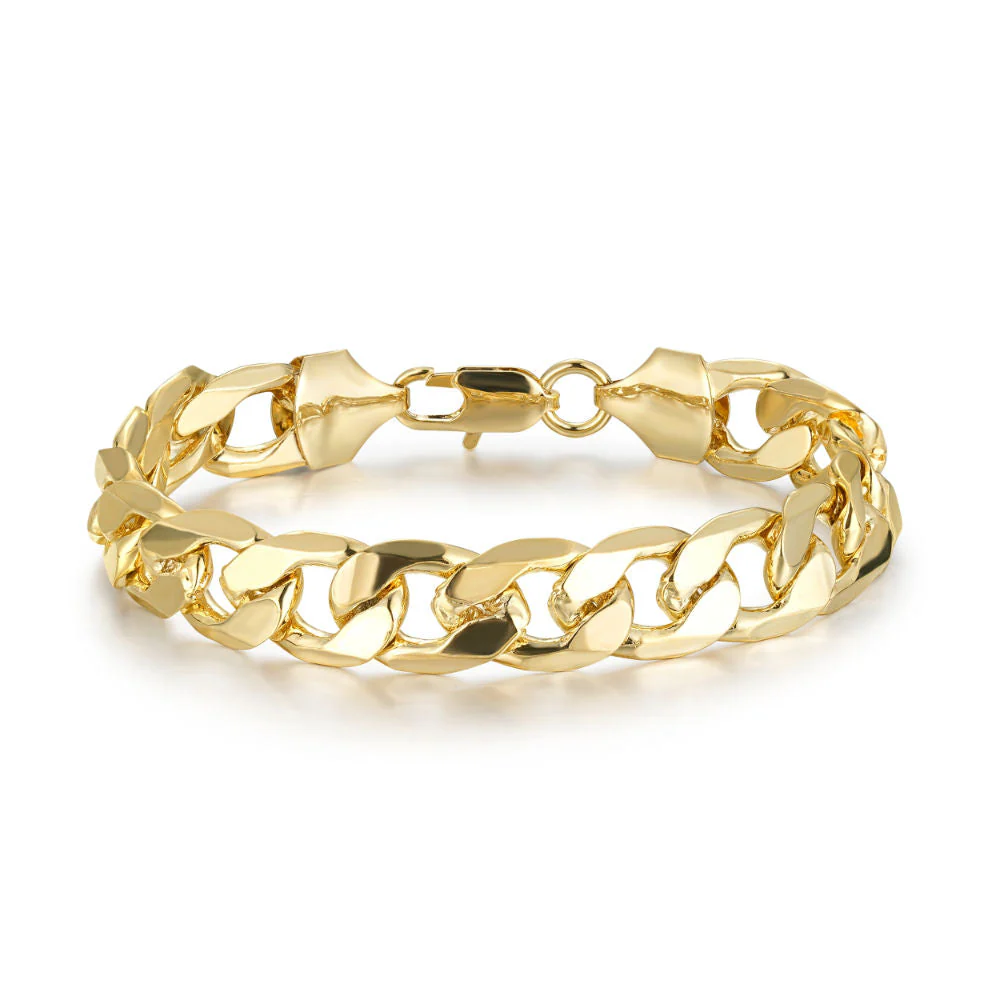 Gold Curb Bracelet 12mm - Image 3
