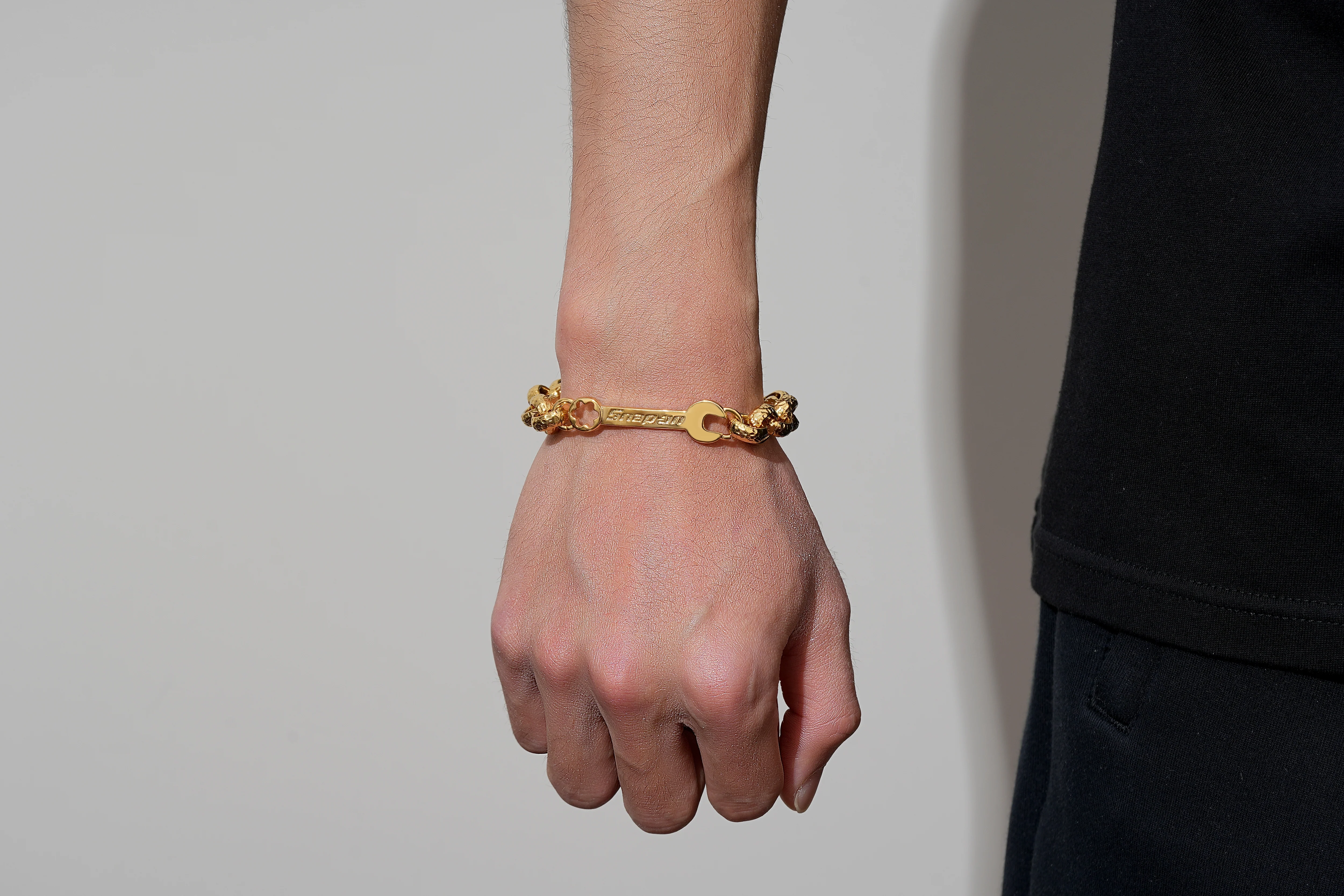 Gold 12mm Large Spanner Belcher Bracelet - Image 3