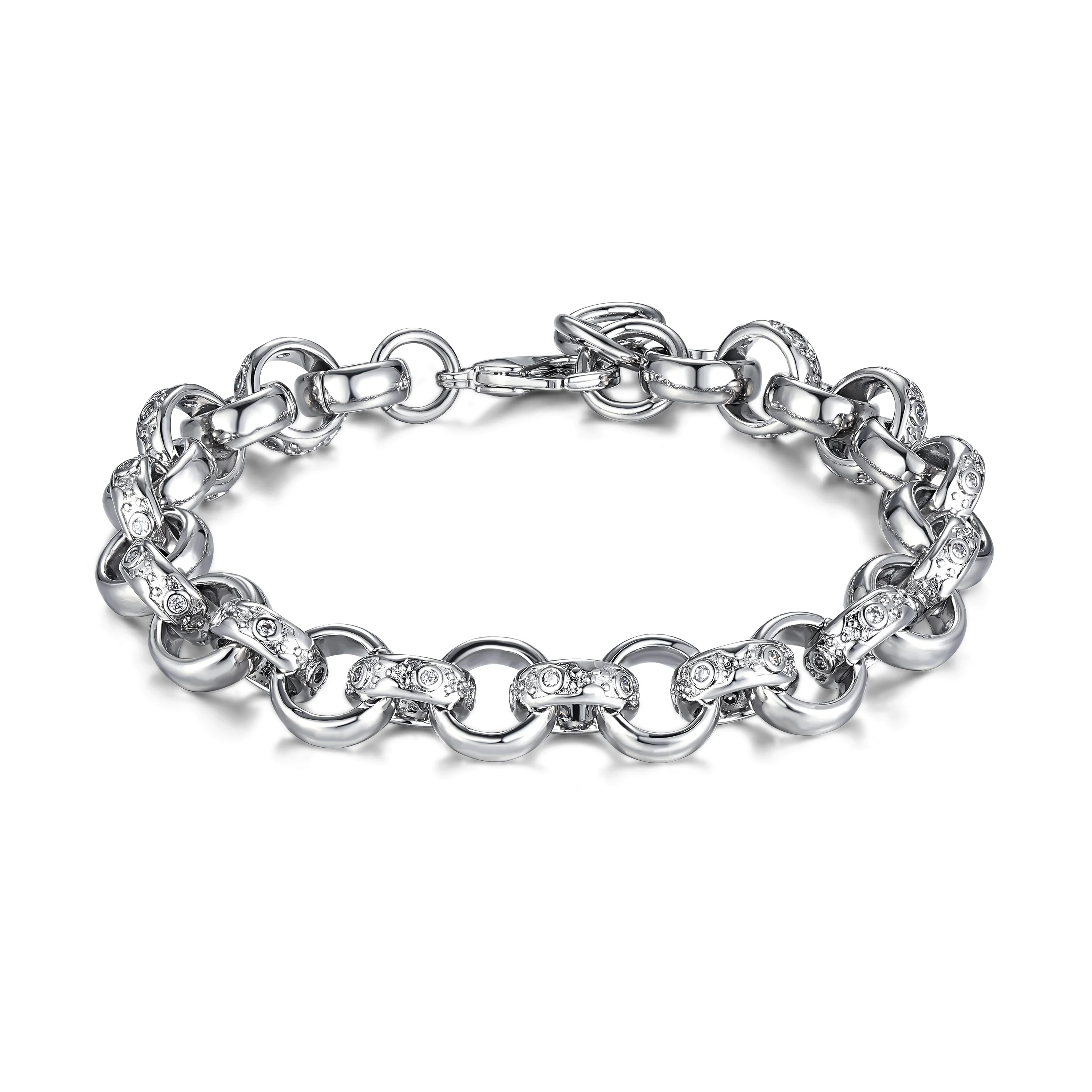 Silver Crystal Belcher Bracelet 12mm - Image 5