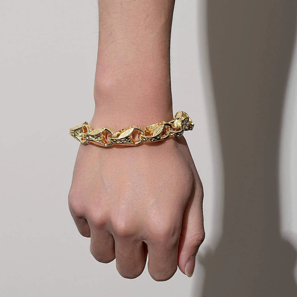 Gold 3D Tulip Bracelet 15mm - Image 4