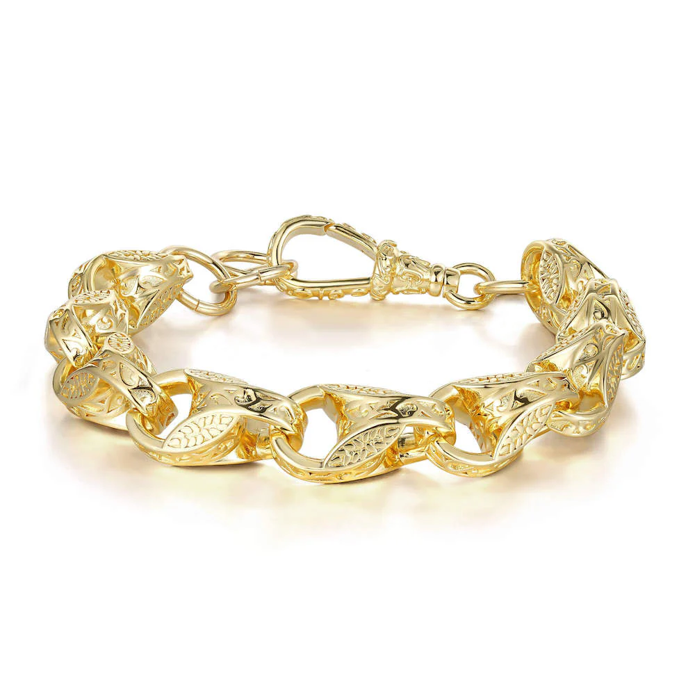 Gold 3D Tulip Bracelet 15mm - Image 5