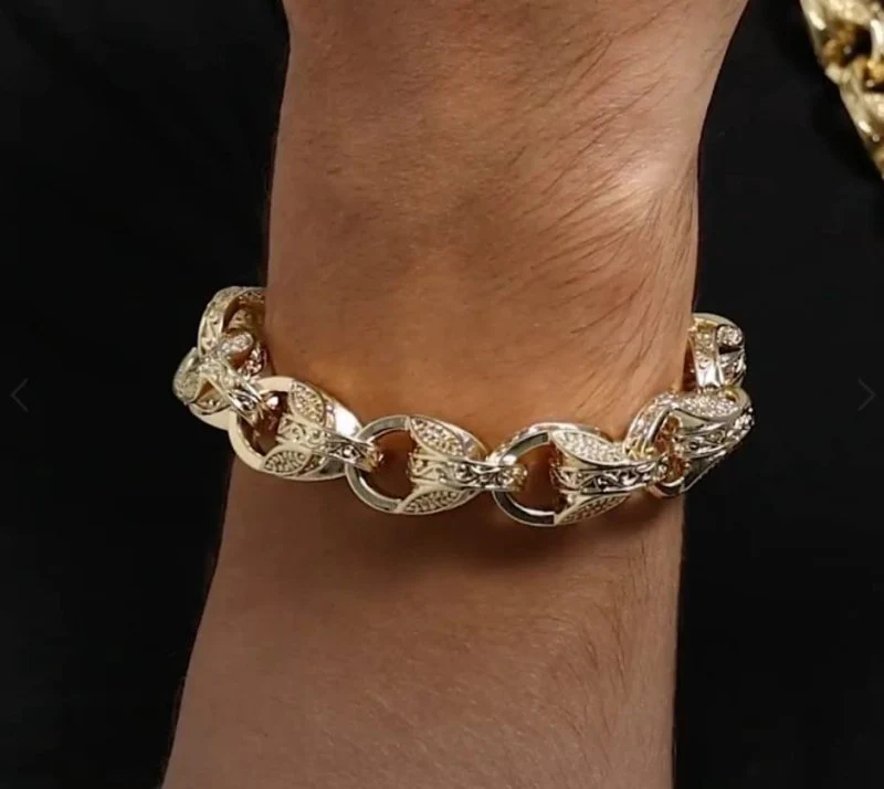 Gold 3D Tulip Bracelet 15mm - Image 6