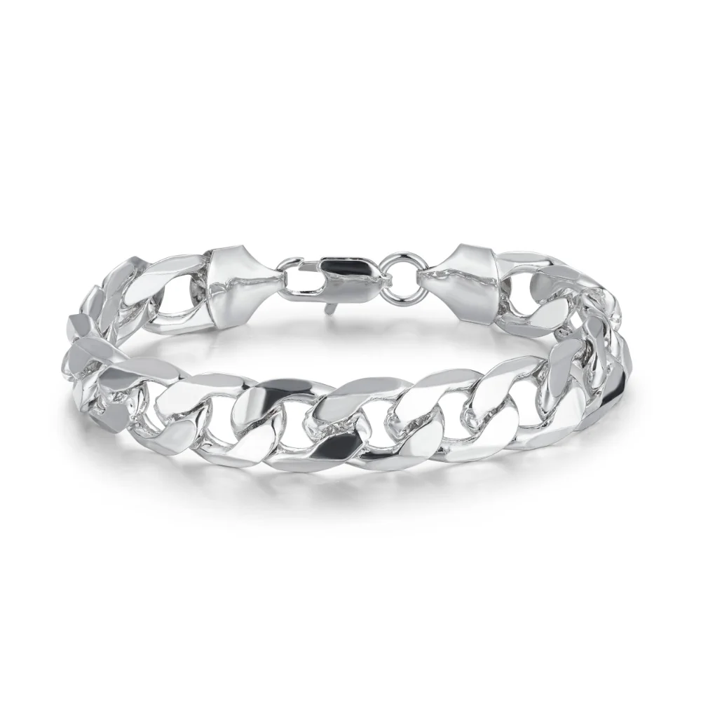 Silver Curb Bracelet 9mm - Image 4