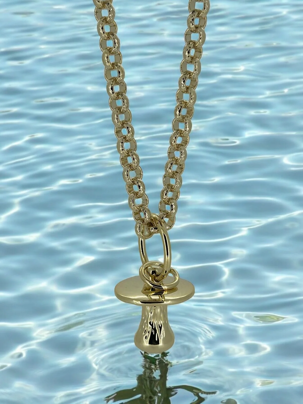 New  Gold Dummy Pendant Necklace 20 Inch 8mm Belcher Chain