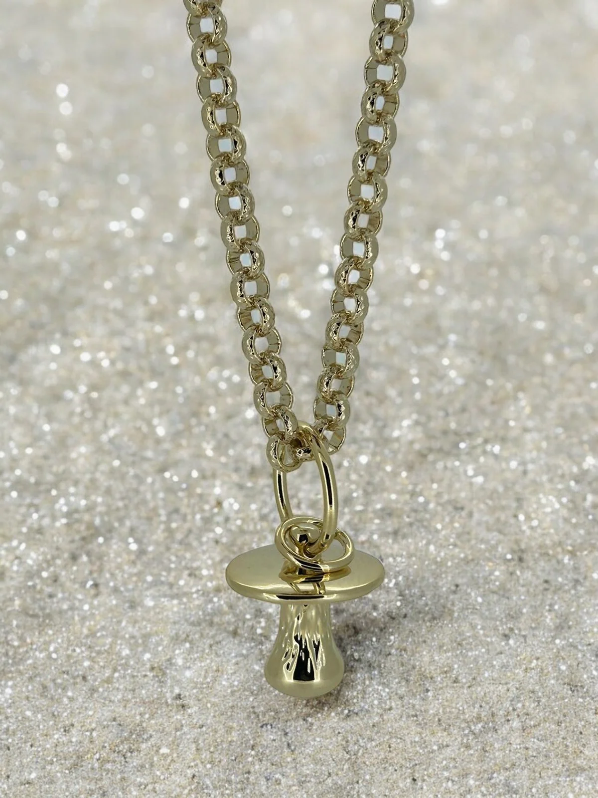New  Gold Dummy Pendant Necklace 20 Inch 8mm Belcher Chain - Image 2