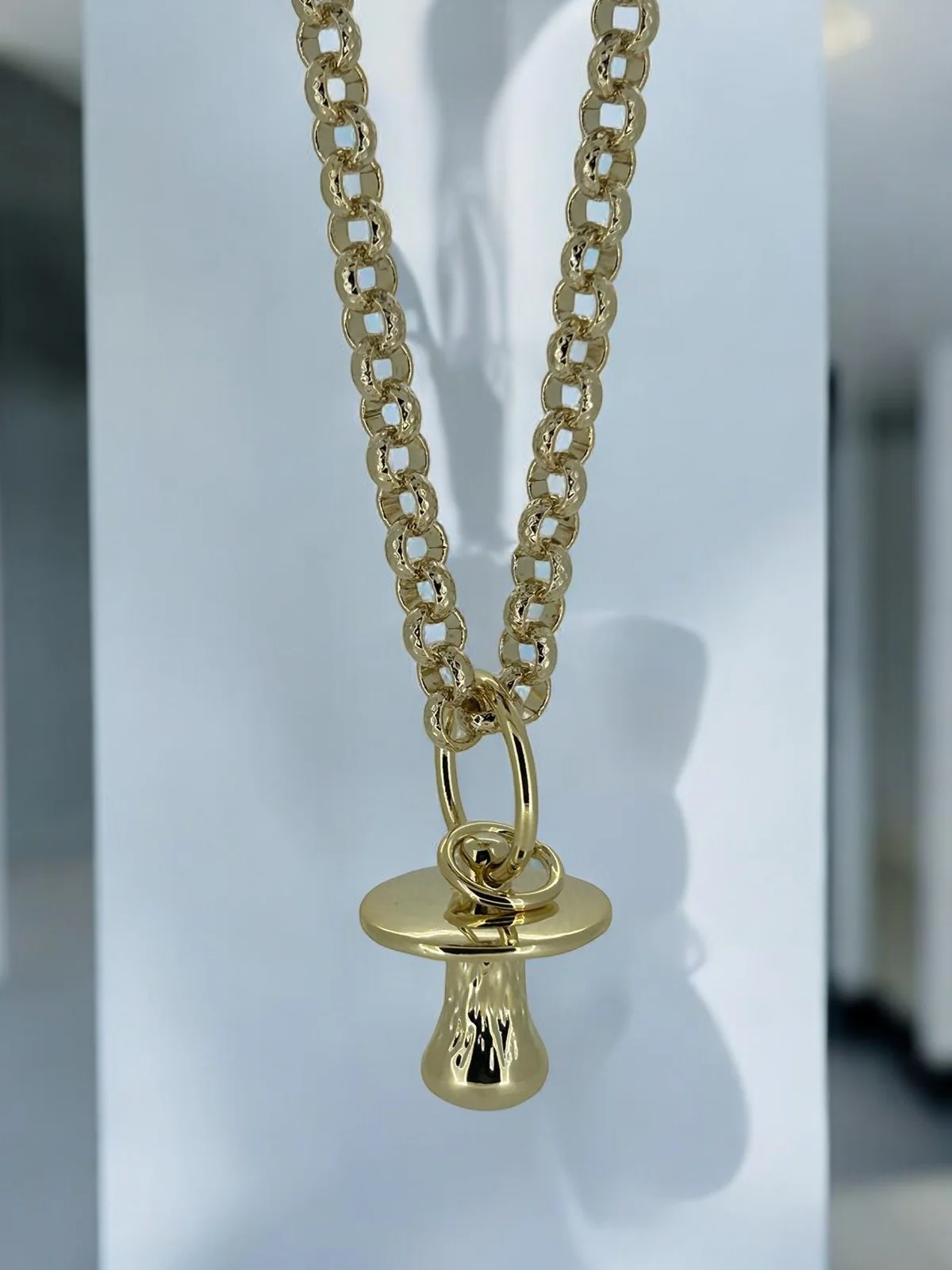 New  Gold Dummy Pendant Necklace 20 Inch 8mm Belcher Chain - Image 3
