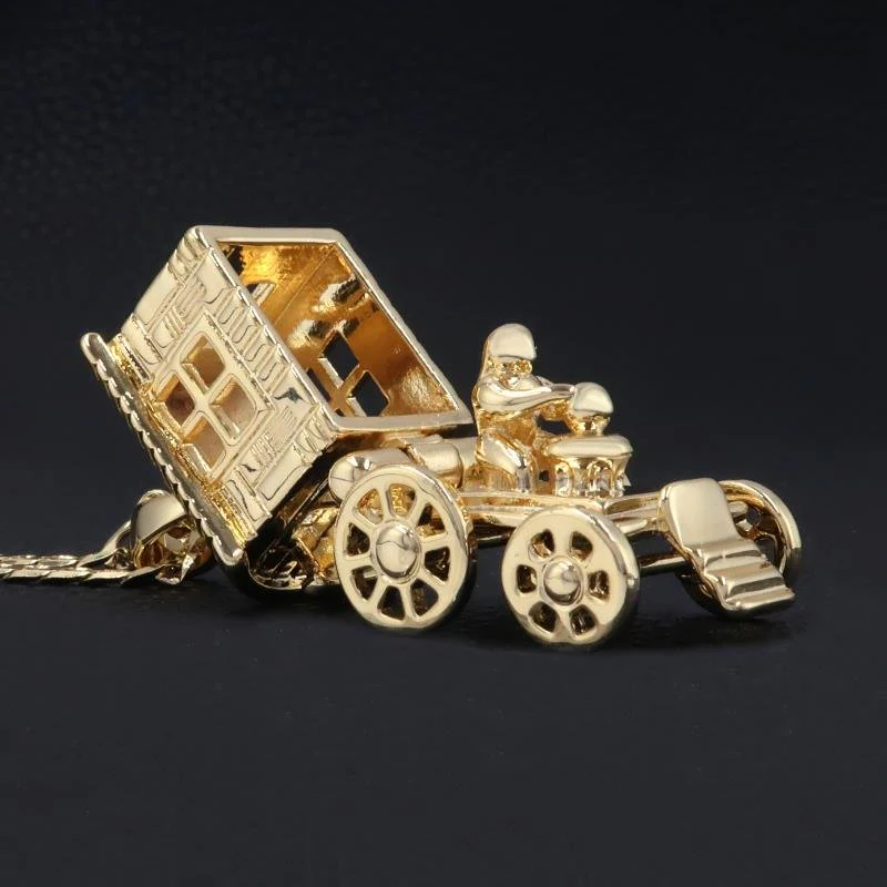 Gold Gypsy Caravan Pendant Necklace 20inches - Image 2