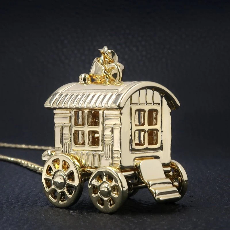 Gold Gypsy Caravan Pendant Necklace 20inches - Image 3