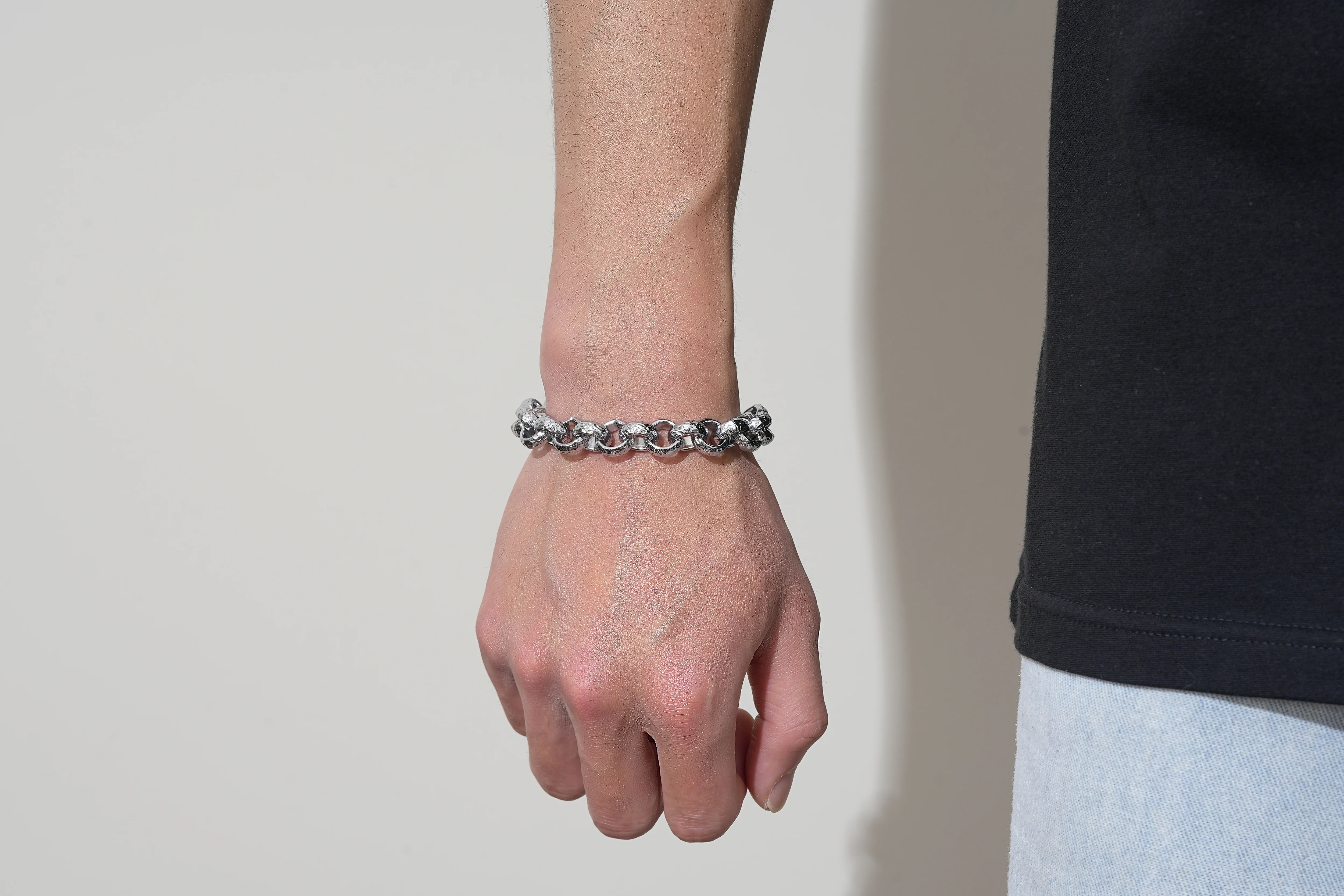 Silver Diamond-Cut Belcher Bracelet 12mm - Image 5
