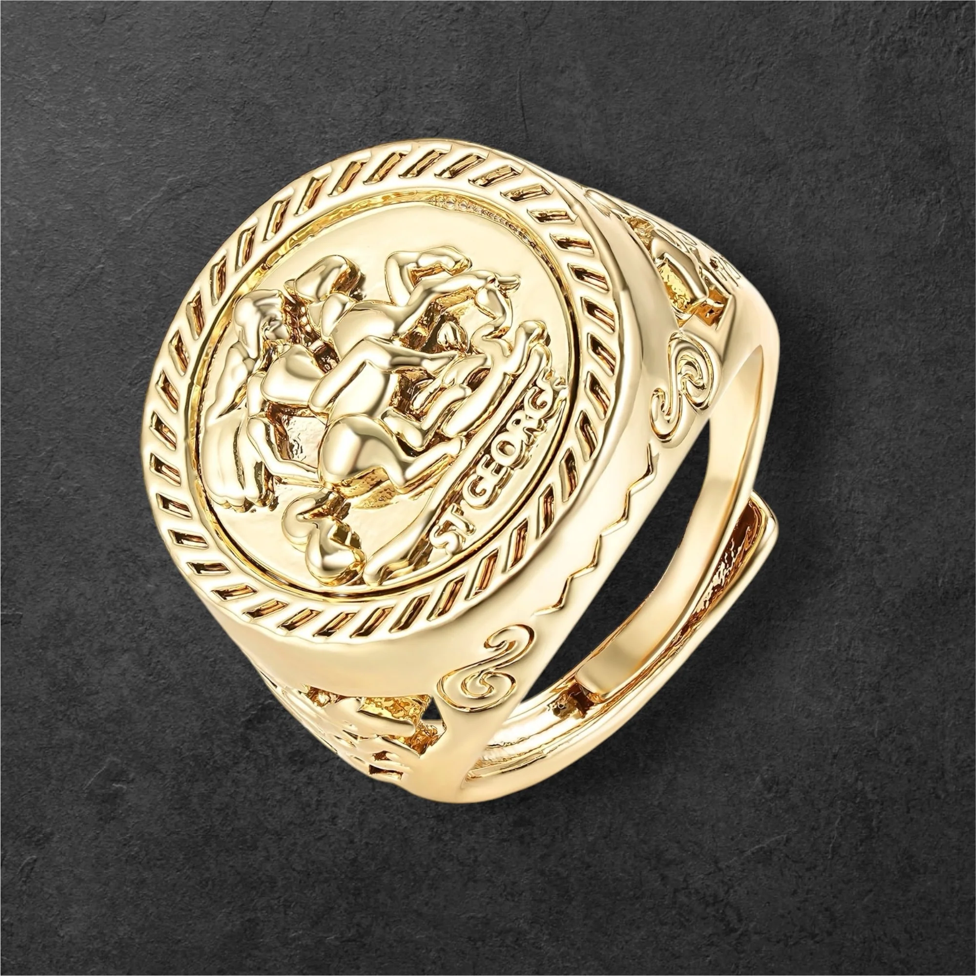 Gold Dragon Slayer Sovereign Ring - Image 6
