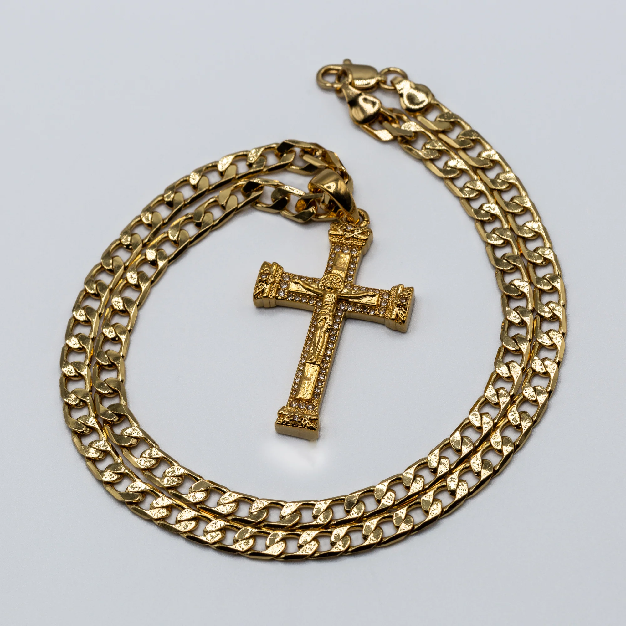 Gold Jesus Crucifix Pendant Necklace 22inches - Image 5