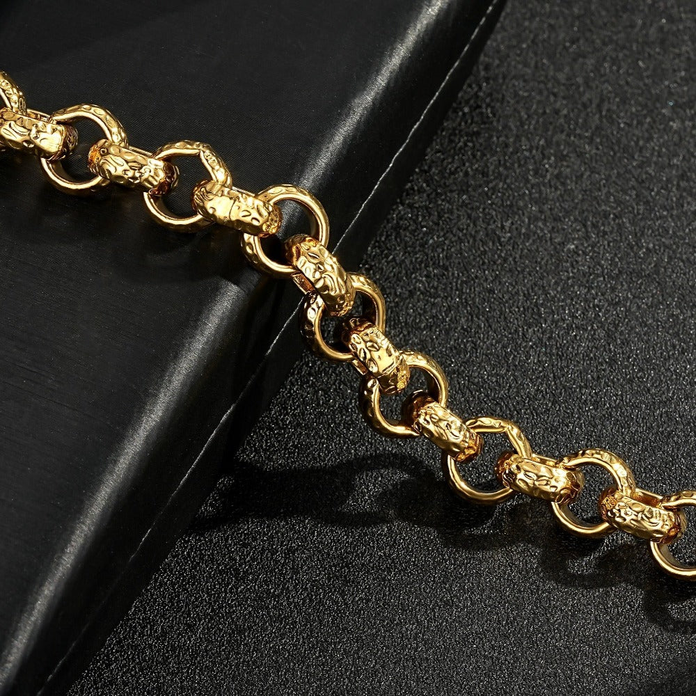 Gold Diamond-Cut Belcher Bracelet 12mm - Image 2