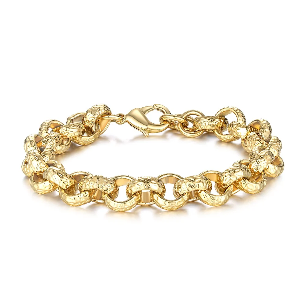 Gold Diamond-Cut Belcher Bracelet 12mm - Image 4