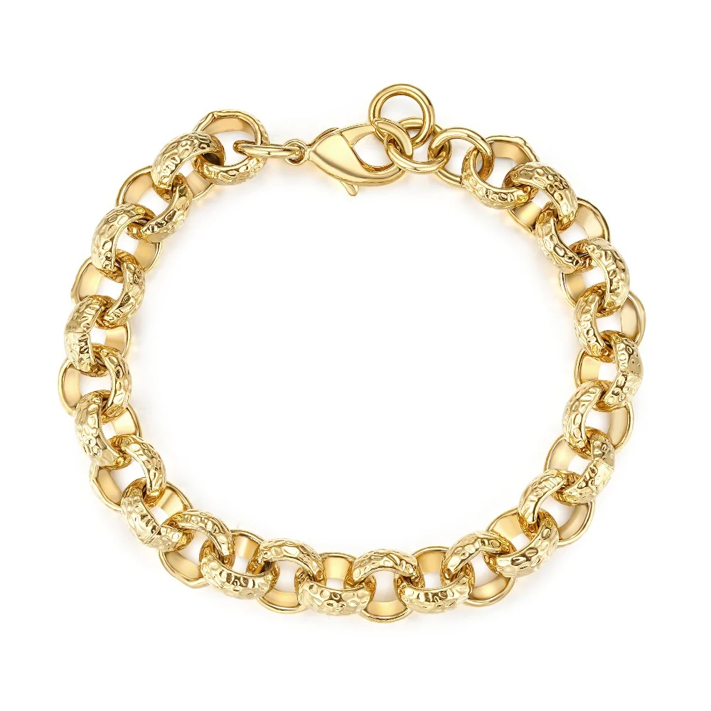 Gold Diamond-Cut Belcher Bracelet 12mm - Image 5