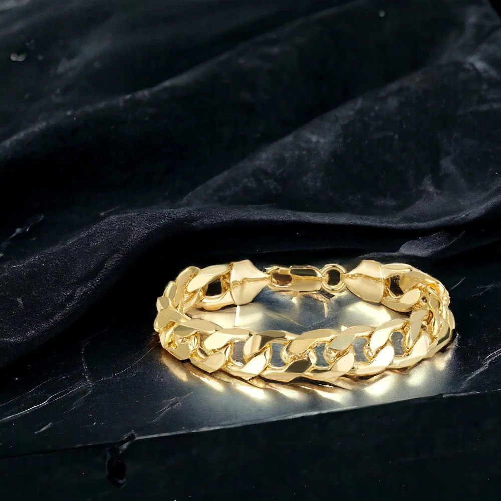 Gold Curb Bracelet 12mm - Image 6