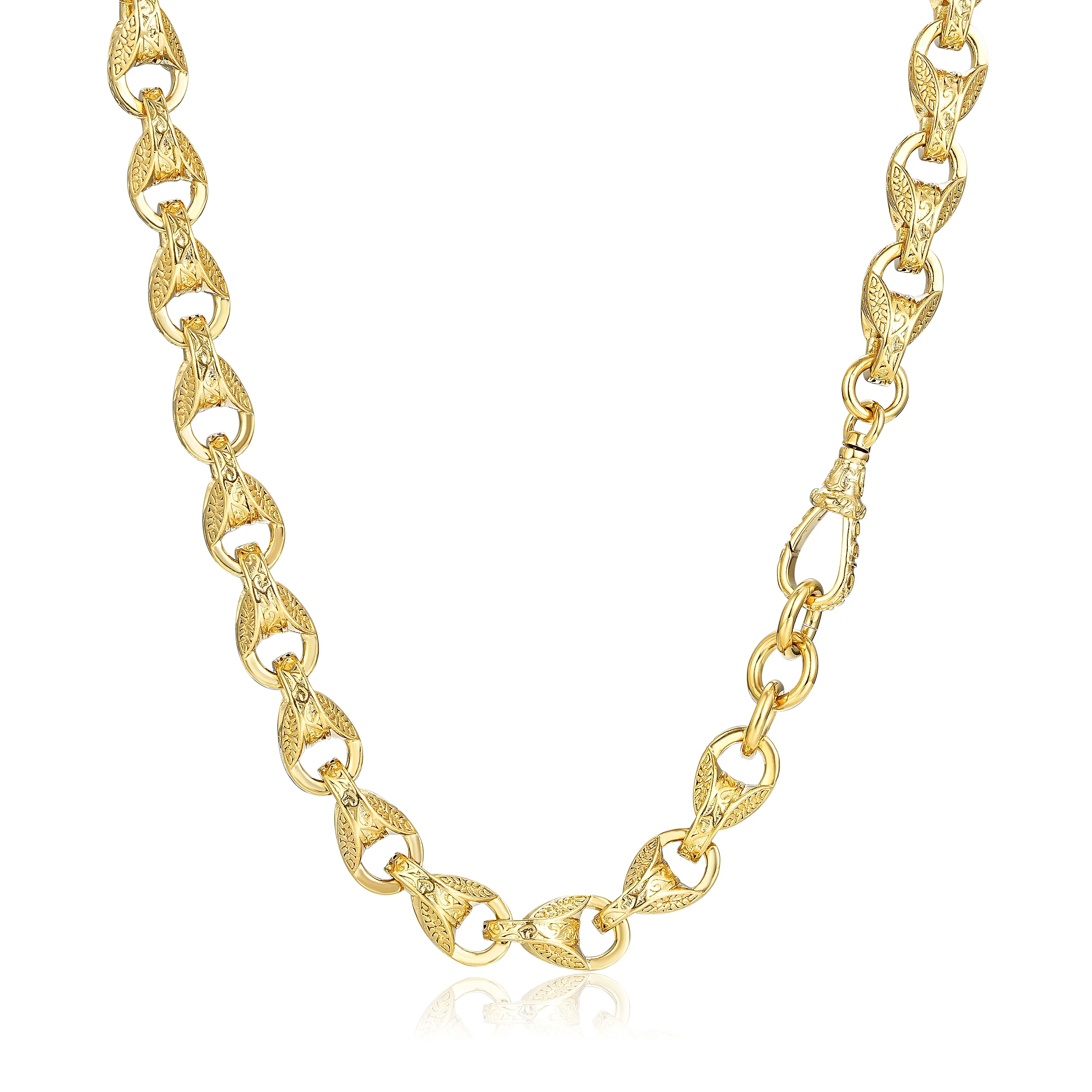 New Luxury Gold 12mm 3D Tulip Chain with Albert Clasp - Image 3