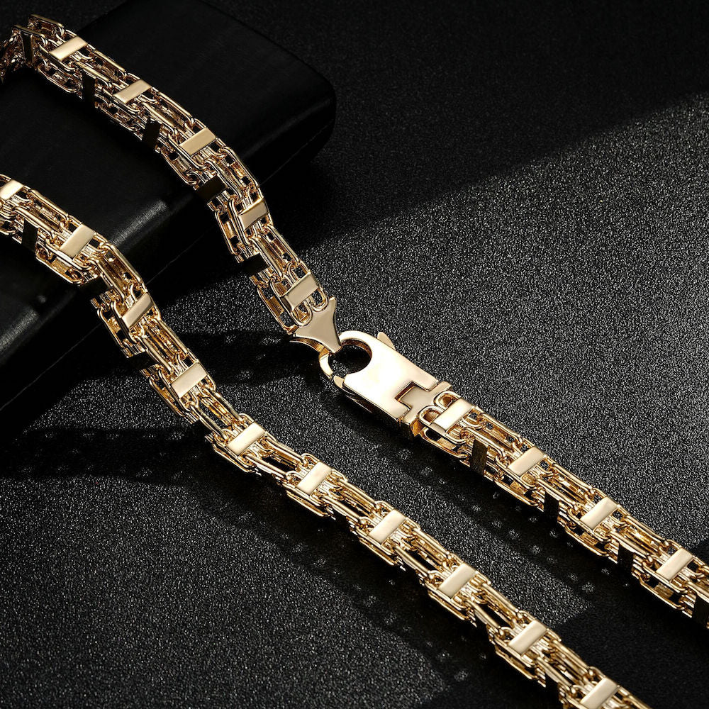 10mm Gold Cage Chain Necklace 36 Inches For Unisex New - Image 5
