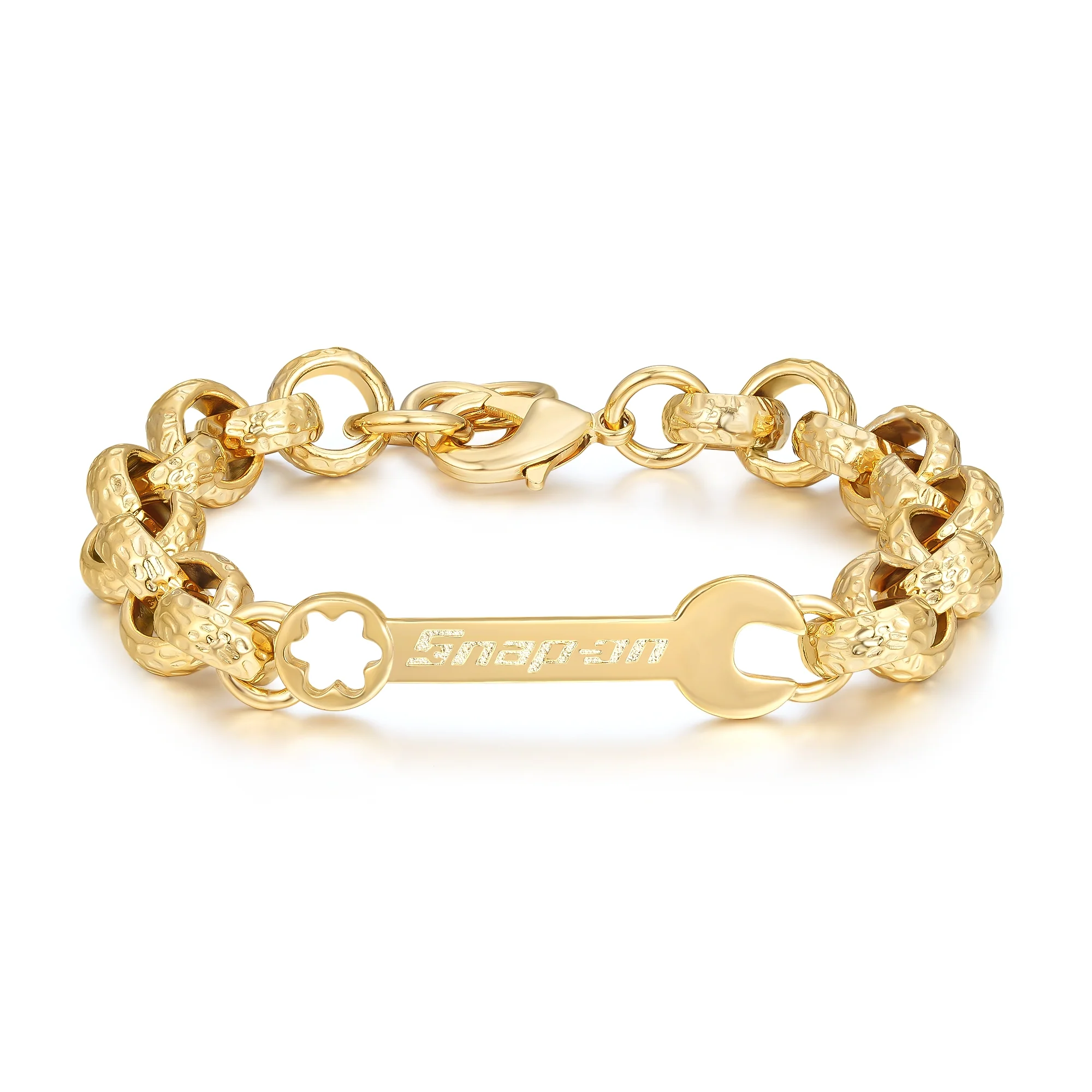 Gold 8mm Spanner Belcher Bracelet - Image 3