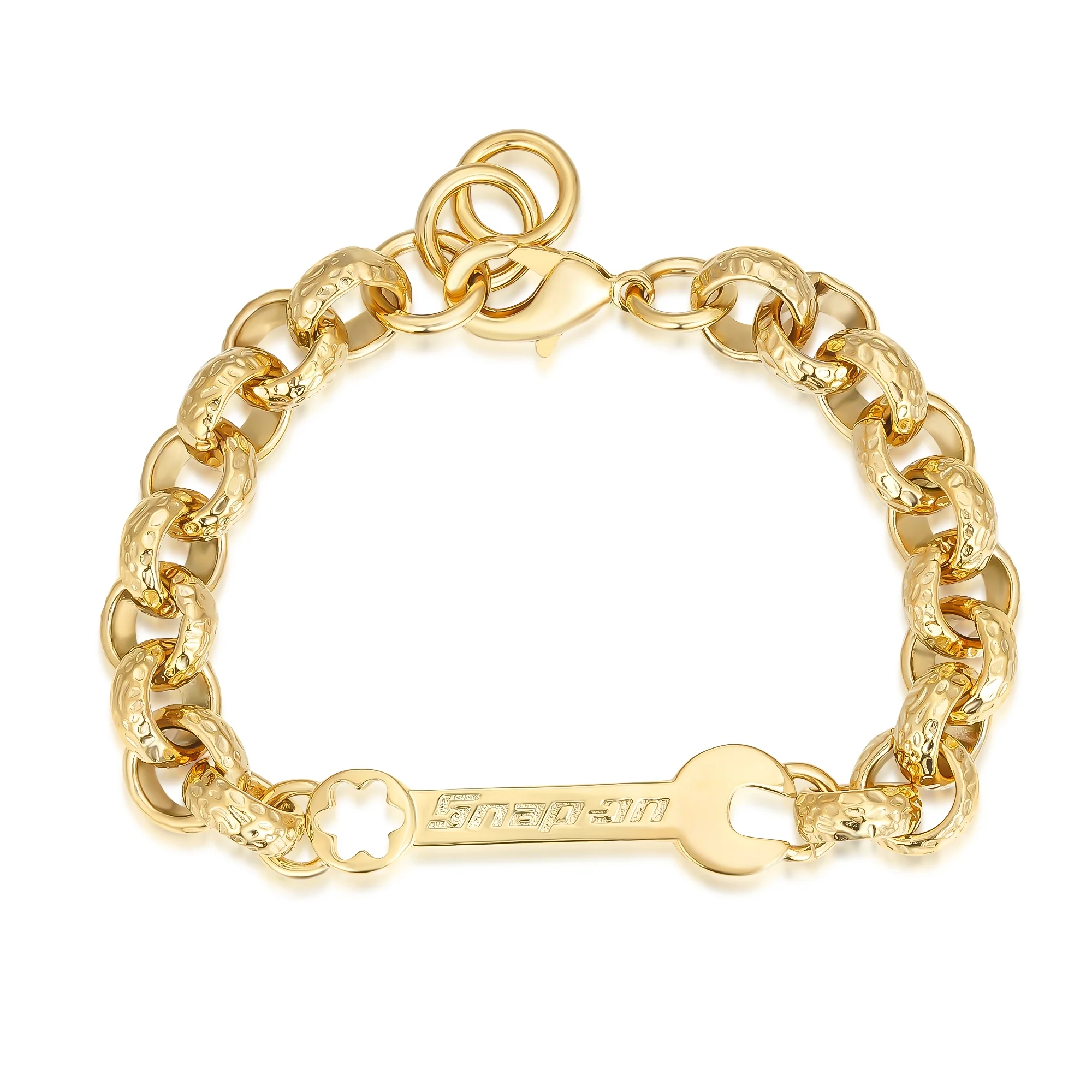Gold 8mm Spanner Belcher Bracelet - Image 4