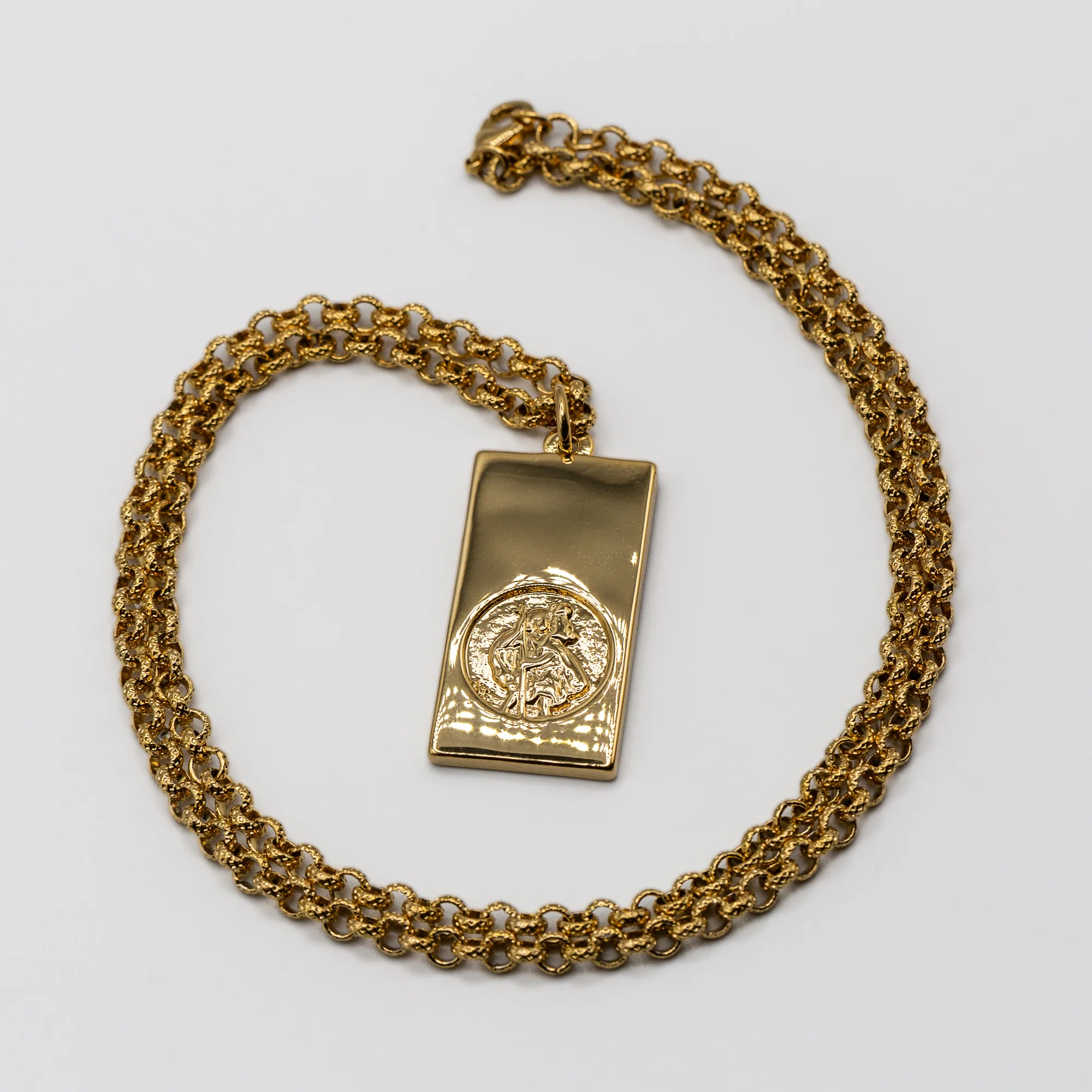 Gold St Christopher Ingot Pendant - Image 6
