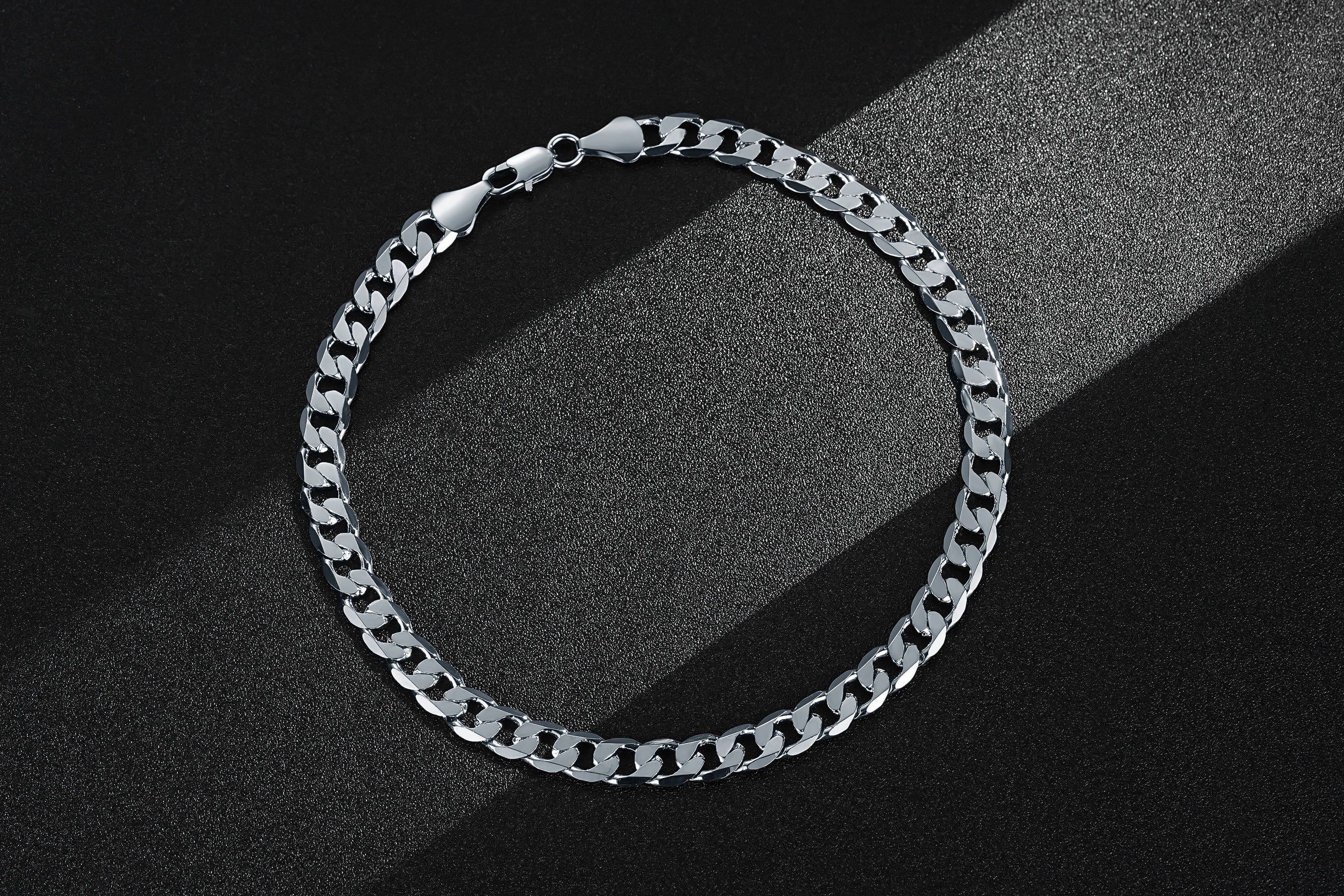Silver Curb Chain Necklace 9mm