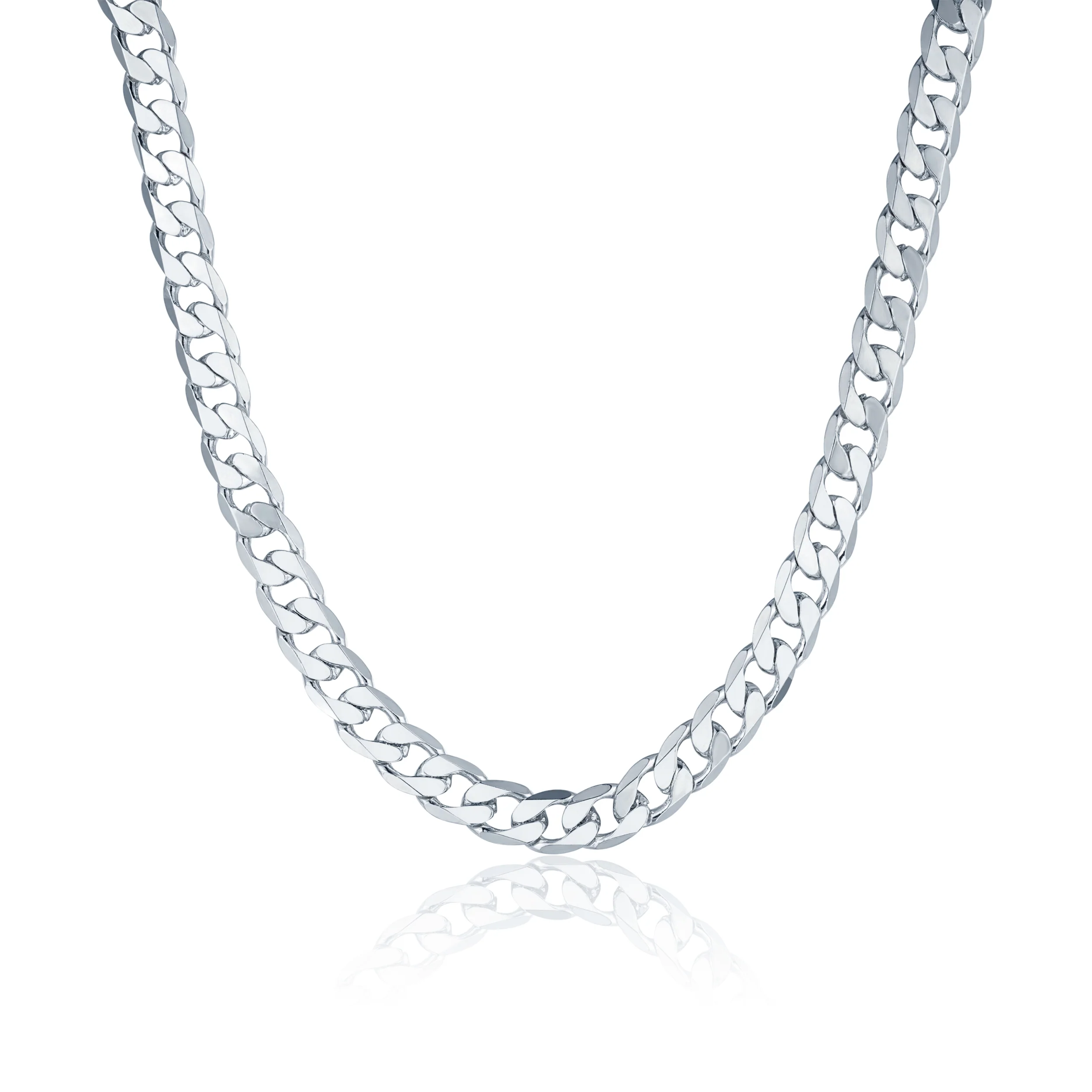 Silver Curb Chain Necklace 9mm - Image 3