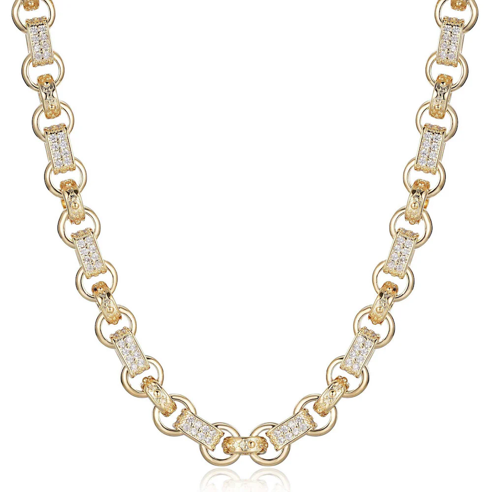 10mm Gold Gypsy Belcher Chain Necklace Albert Clasp 22 Inch - Image 5