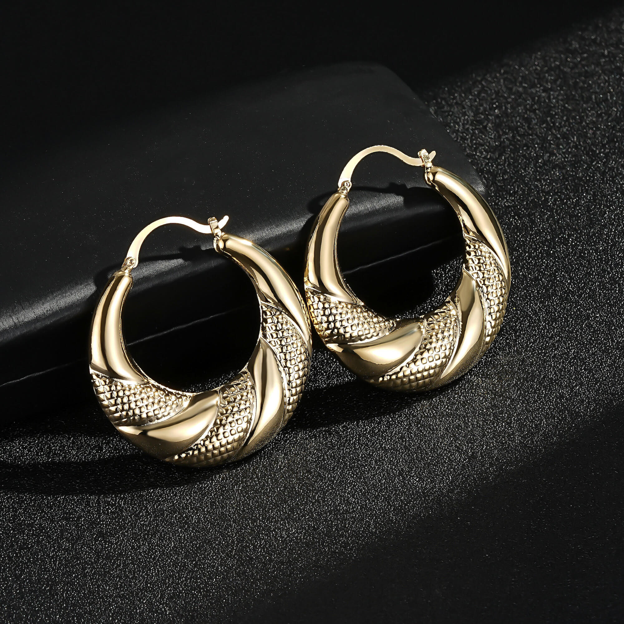 50mm Gold Round Gypsy Hoop Lightweight Earrings - Image 3