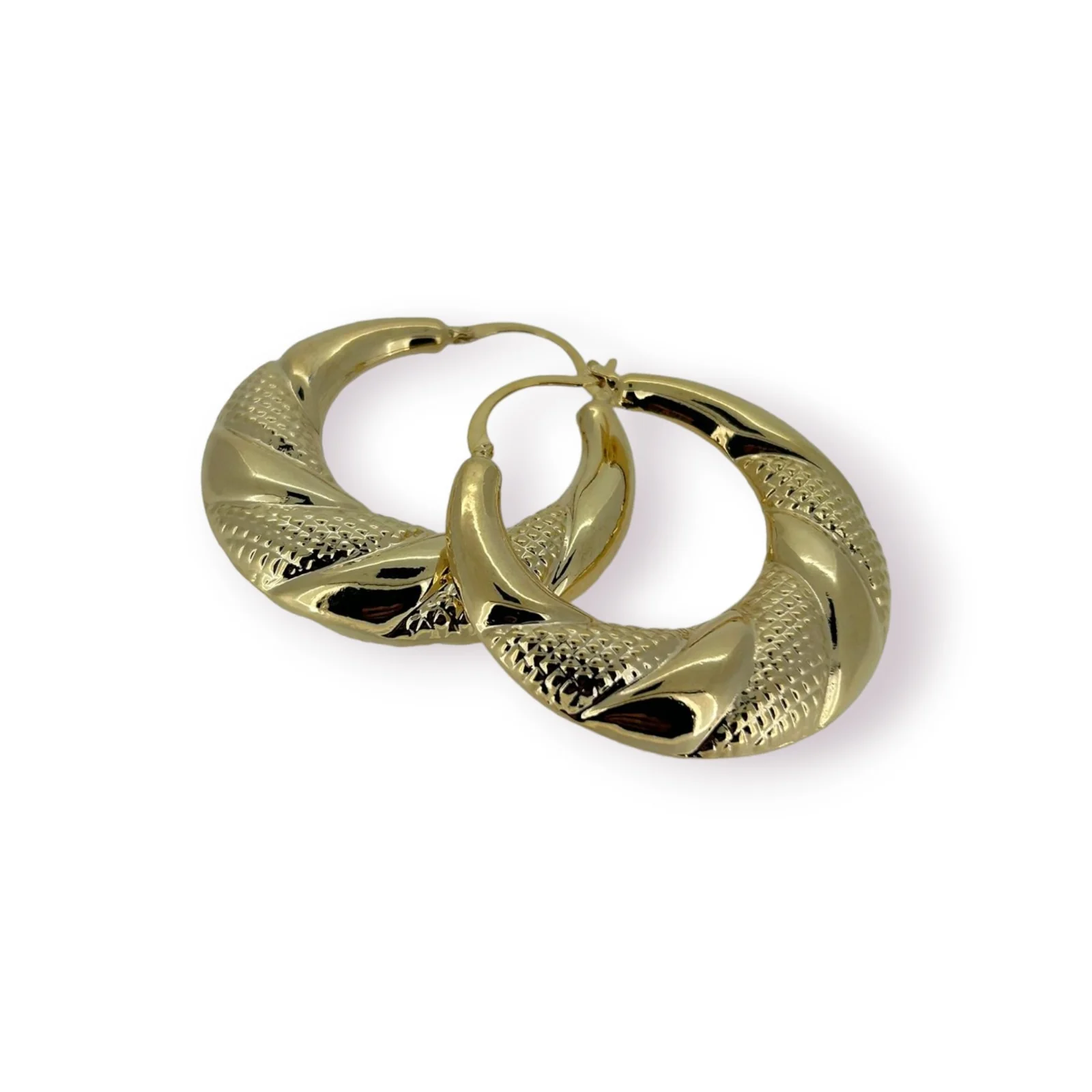 50mm Gold Round Gypsy Hoop Lightweight Earrings - Image 5