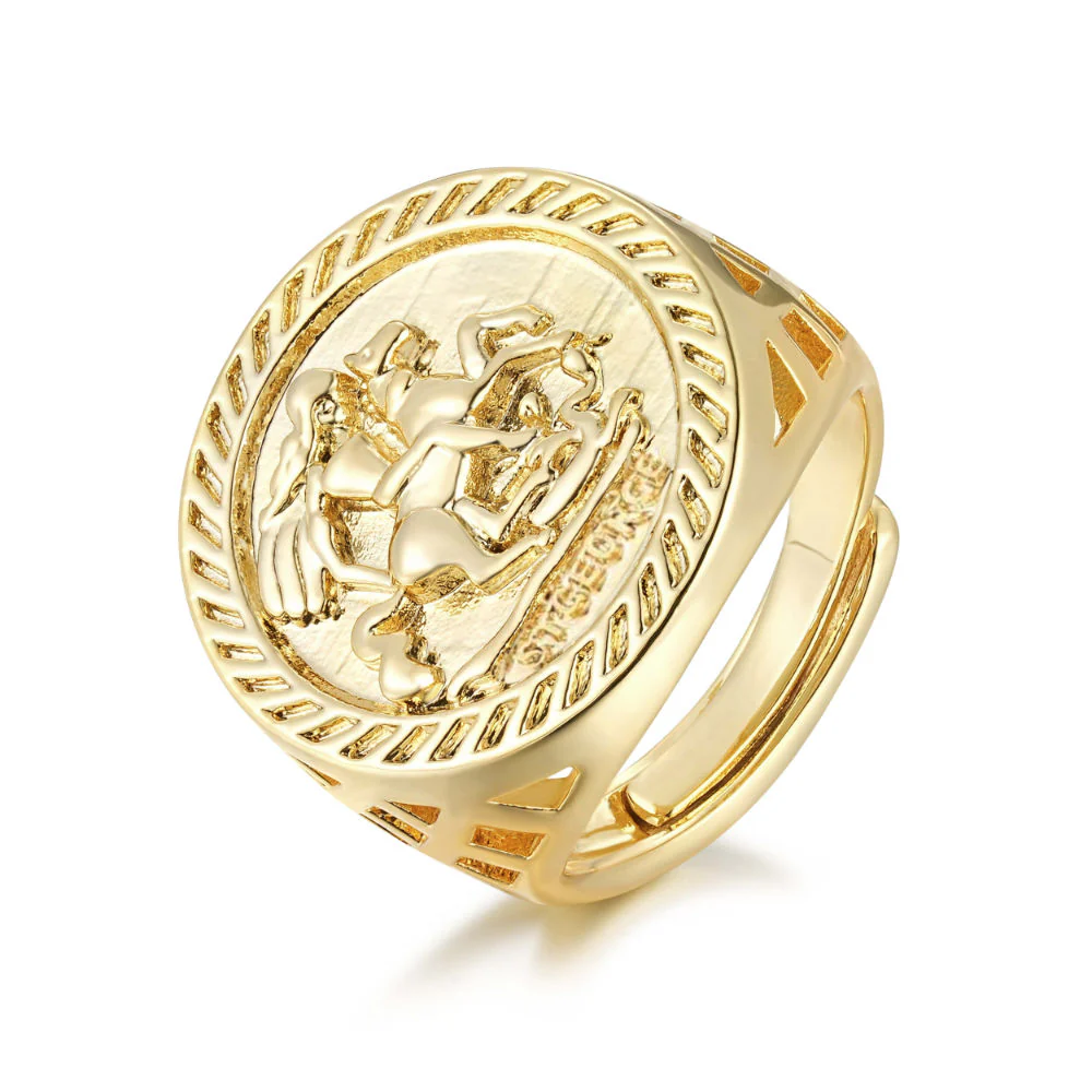 Gold St George Sovereign Ring XXL