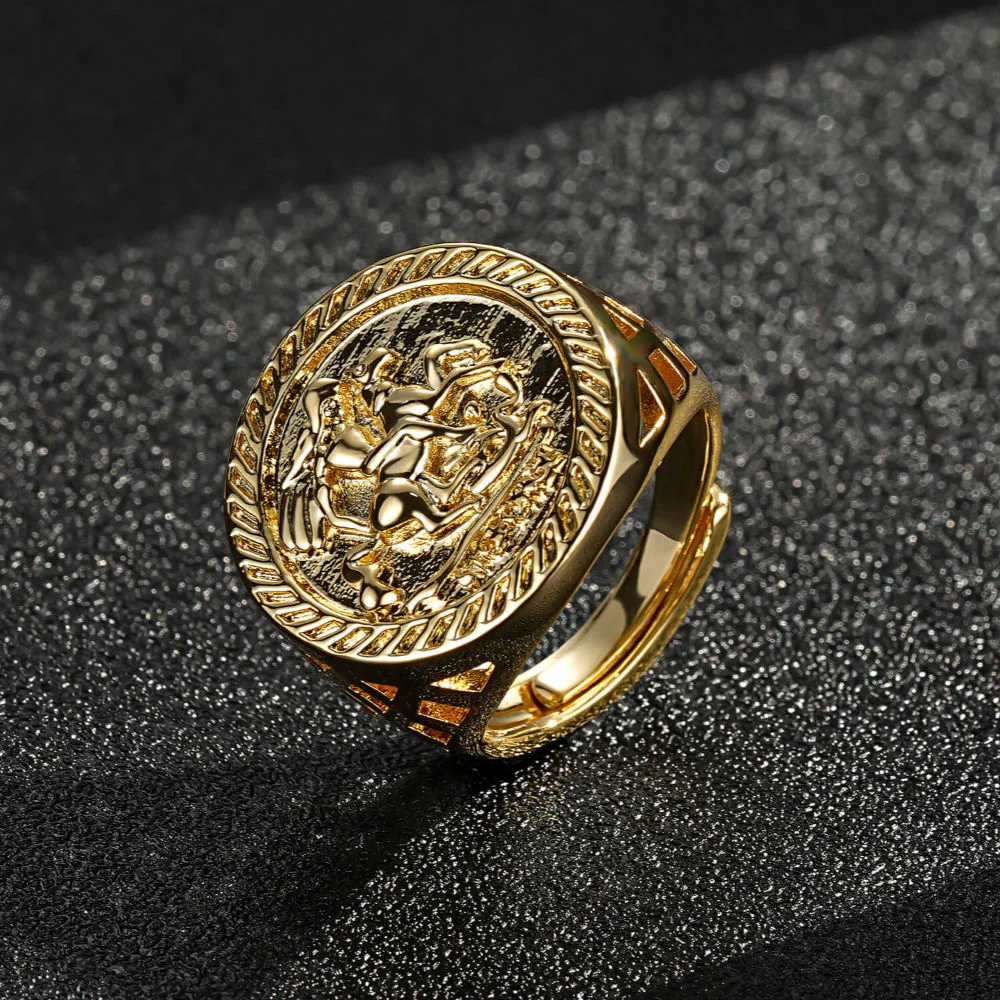 Gold St George Sovereign Ring XXL - Image 3