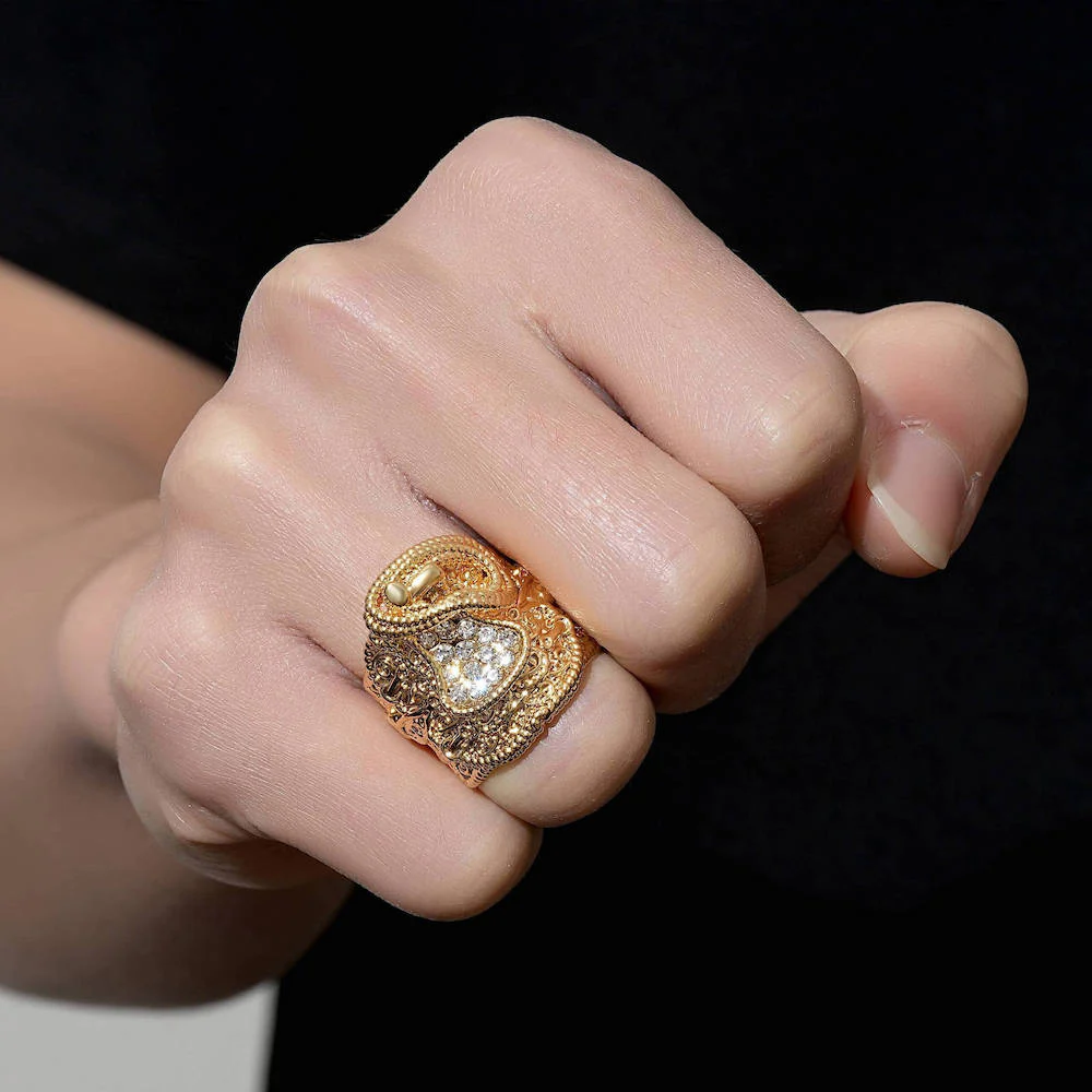 Gold Waterproof Saddle Ring Stones - Image 2