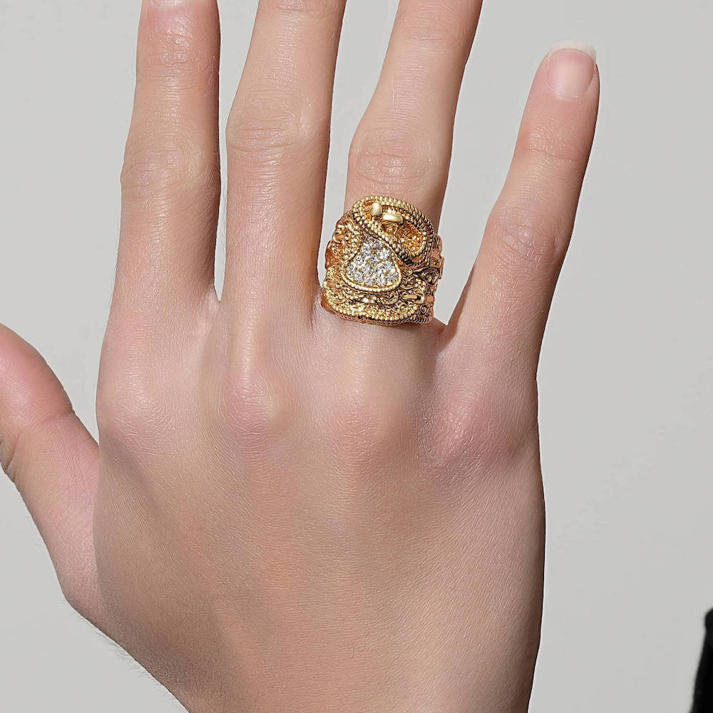 Gold Waterproof Saddle Ring Stones - Image 3