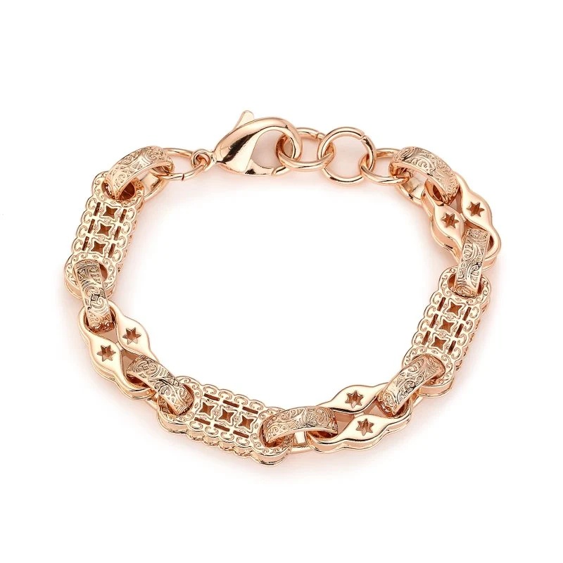 Rose Gold Stars and Bars Bracelet 9mm - Image 3