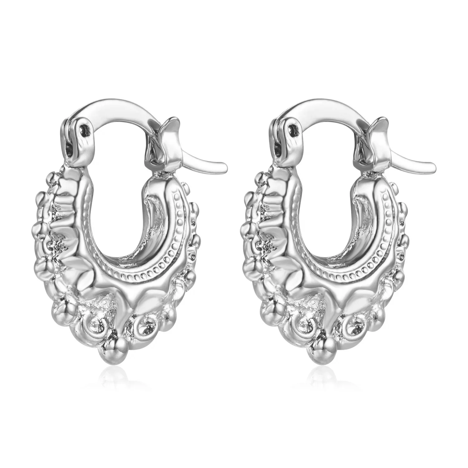 Silver Baby Gypsy Creole Earrings