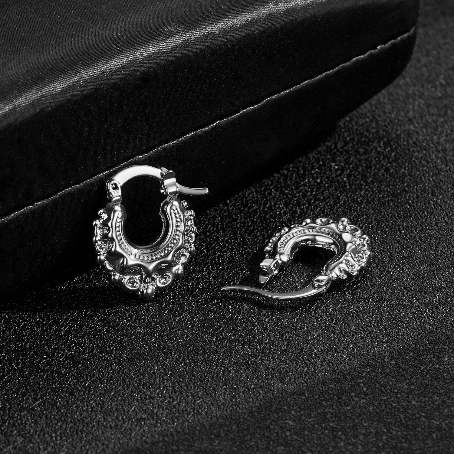 Silver Baby Gypsy Creole Earrings - Image 2