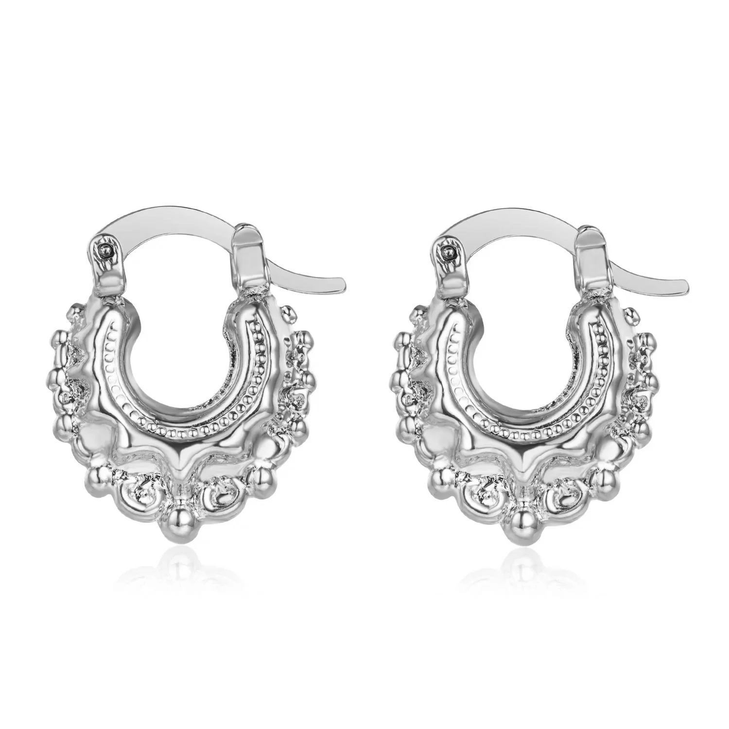 Silver Baby Gypsy Creole Earrings - Image 4