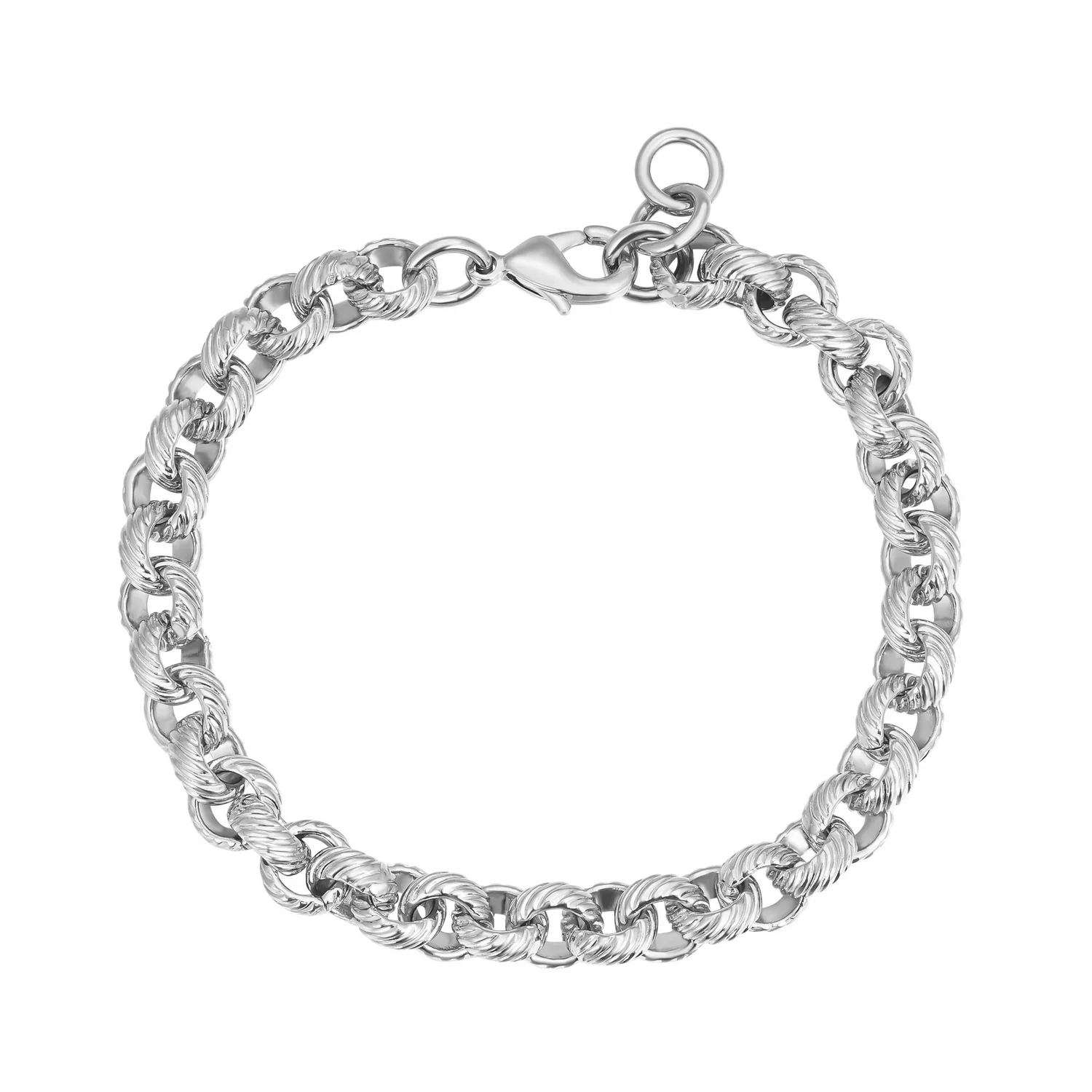 Silver Filled 9mm Lined Pattern Belcher Bracelet 8inches For Men & Women - Image 3