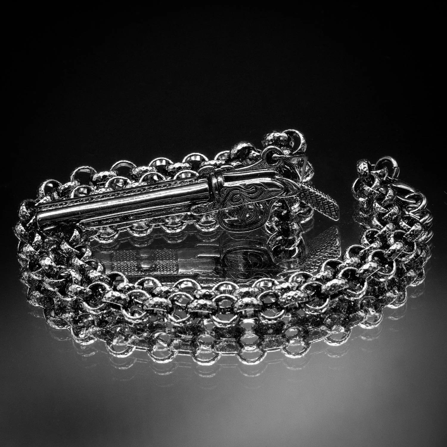 Silver Filled Double Barrel Shotgun Pendant 24 Inch - Image 4