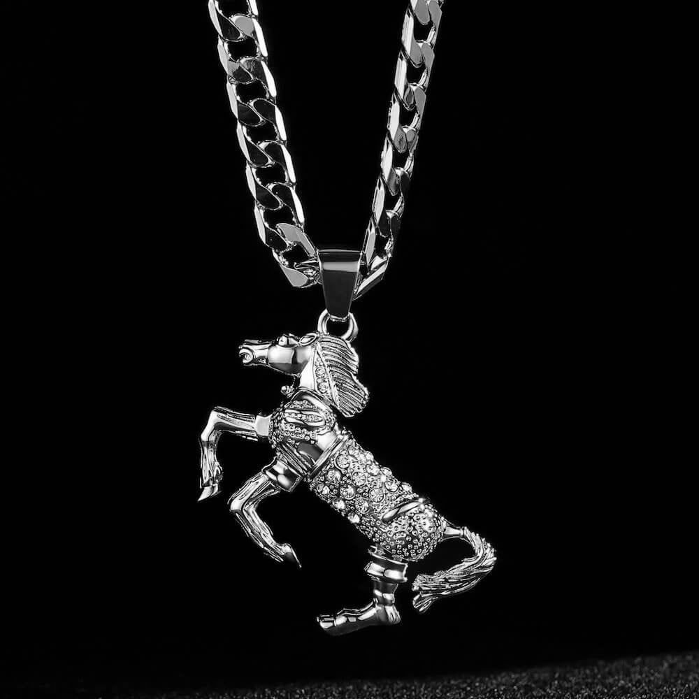 Silver Horse Pendant Necklace 24inches - Image 2
