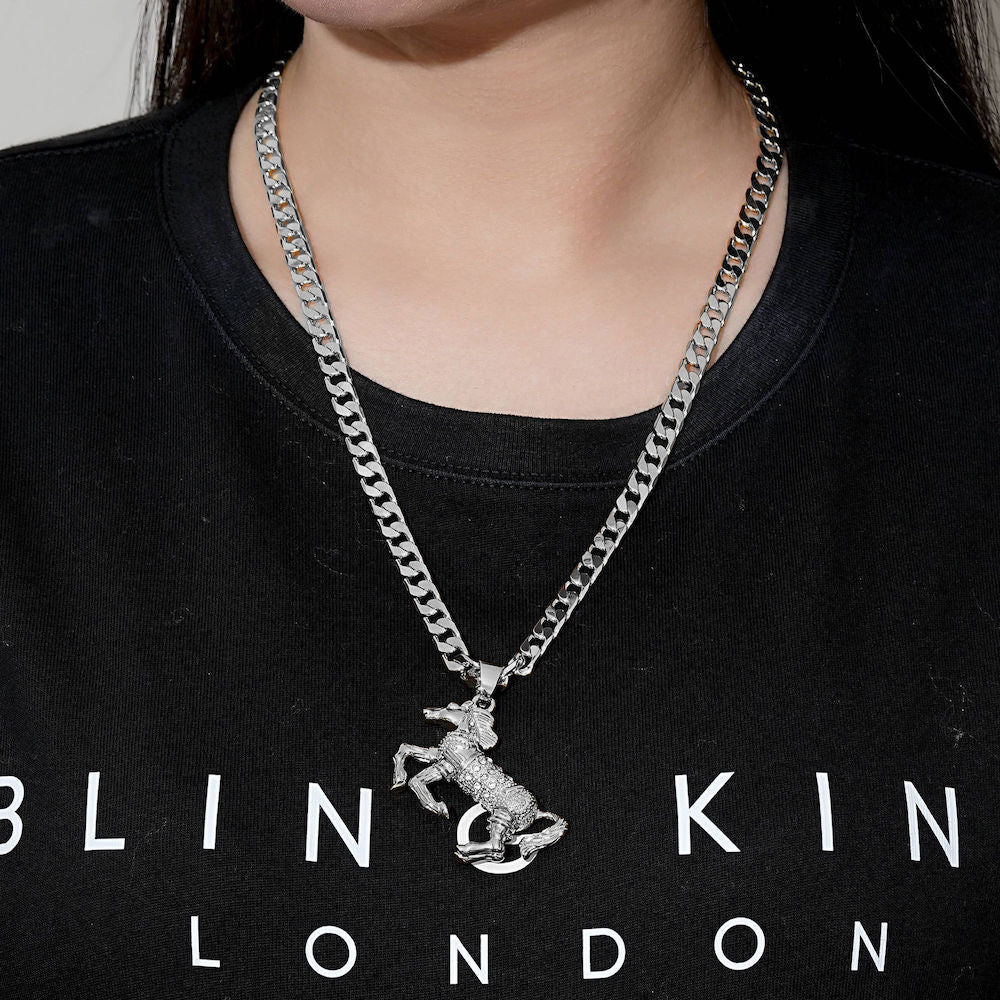 Silver Horse Pendant Necklace 24inches - Image 4